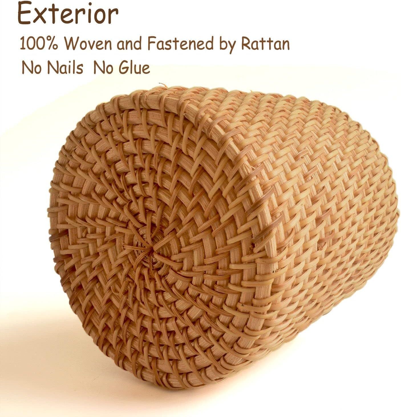 Wicker Pencil Holder for Desk,Handmade Makeup Brush Holder,Office&Home Desktop Organizer,Rattan Pen Cup(Cone)