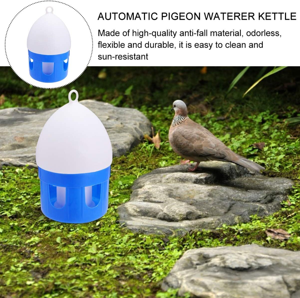 Birds Water Feeder Plastic Bird Feeding Bird Drinker Waterer Dispenser Water Pot Container Feeding Supplies for Pigeon Parrot 4.5L