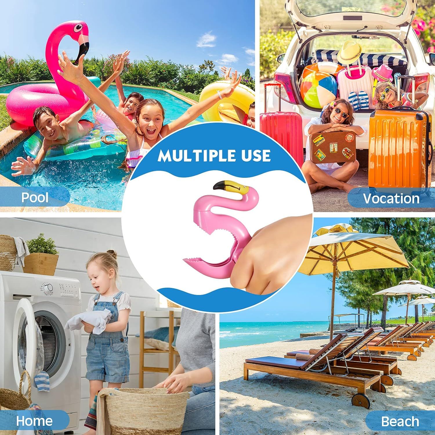 4 Pieces Beach Towel Clips for Beach Chairs Lounge Chair Holder Cactus Coconut Tree Beach Towel Clips Holiday Pool Accessories