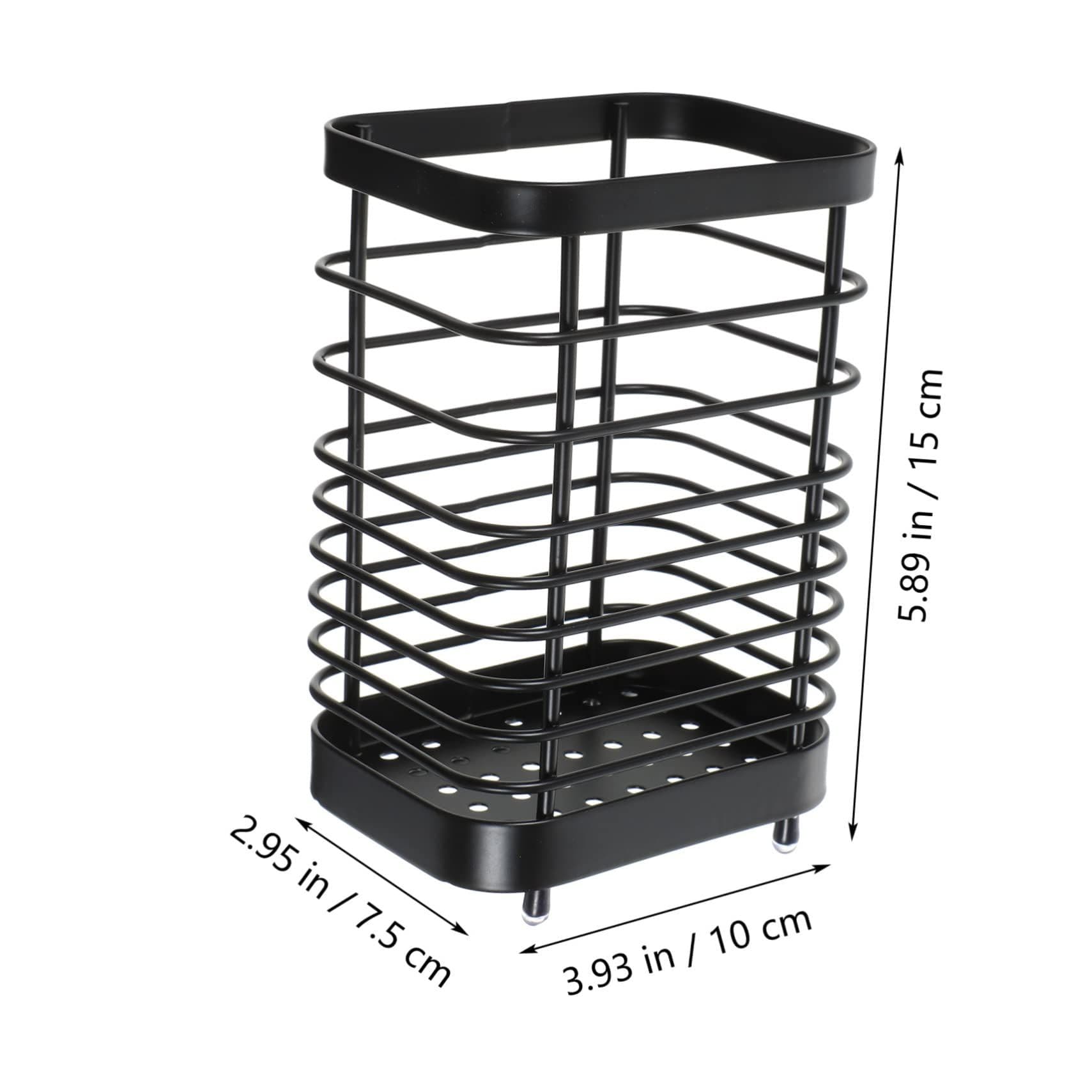 Cutlery Drainer Stainless Steel Automatic Drainage Compact Kitchen Utensil Holder Countertop