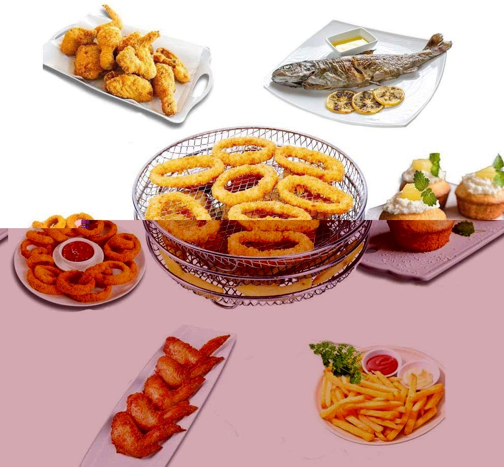 Air Fryer Accessories-Air Fryer Three Stackable Racks for Airfryer,Air Fryer Rack Stainless Steel Oven,Pressure Cooker