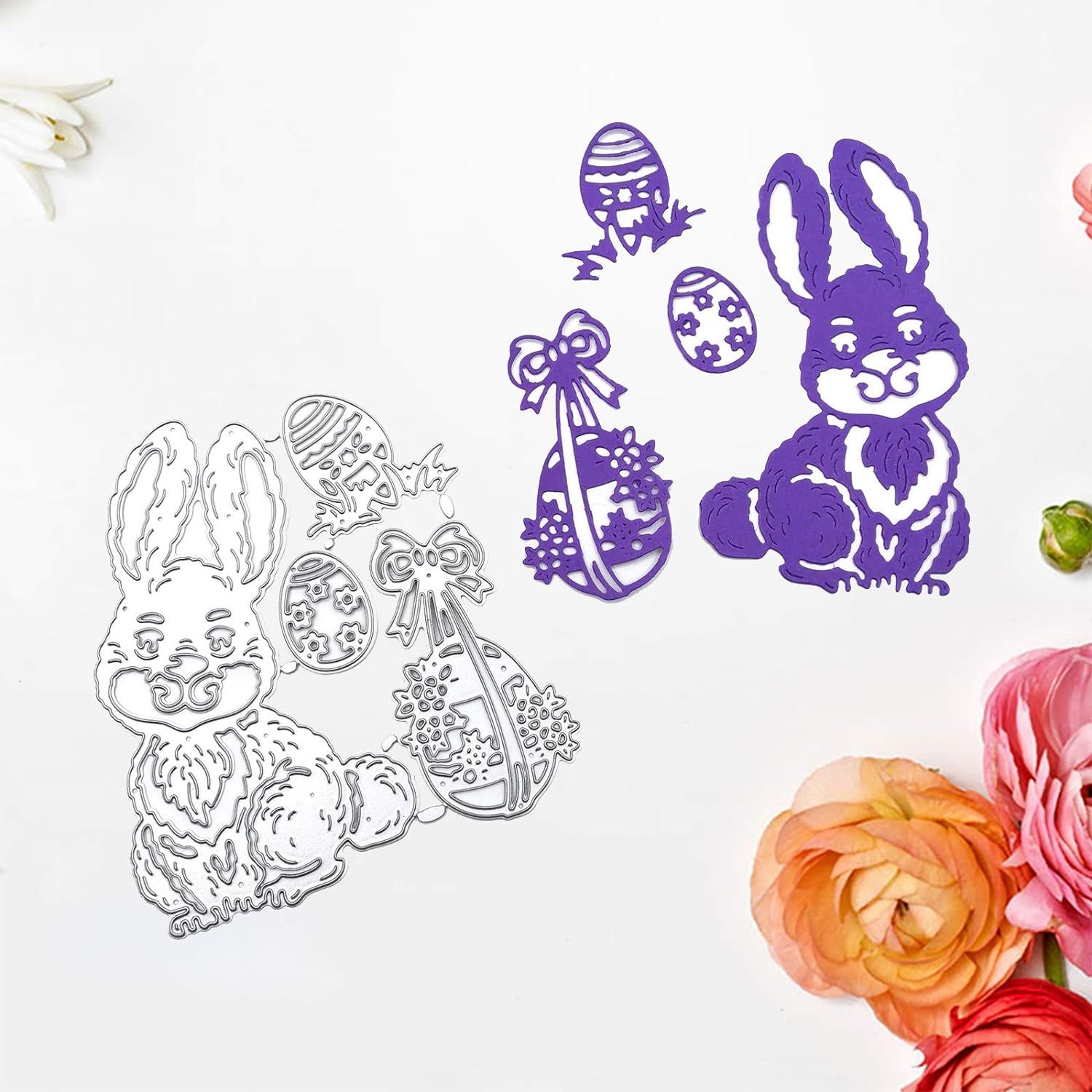 Cute Bunny Egg Carbon Steel Cutting Dies DIY for Card Making Cut Dies Paper Albums Crafts Decor （1pcs）