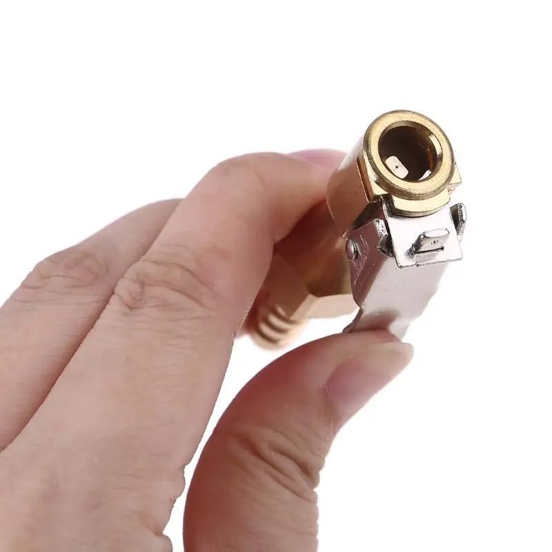 1/4" Brass Tire inflator Locking on Air Chuck Air Compressor Pump Adapter with 8mm Barb Connector Accessories for Car