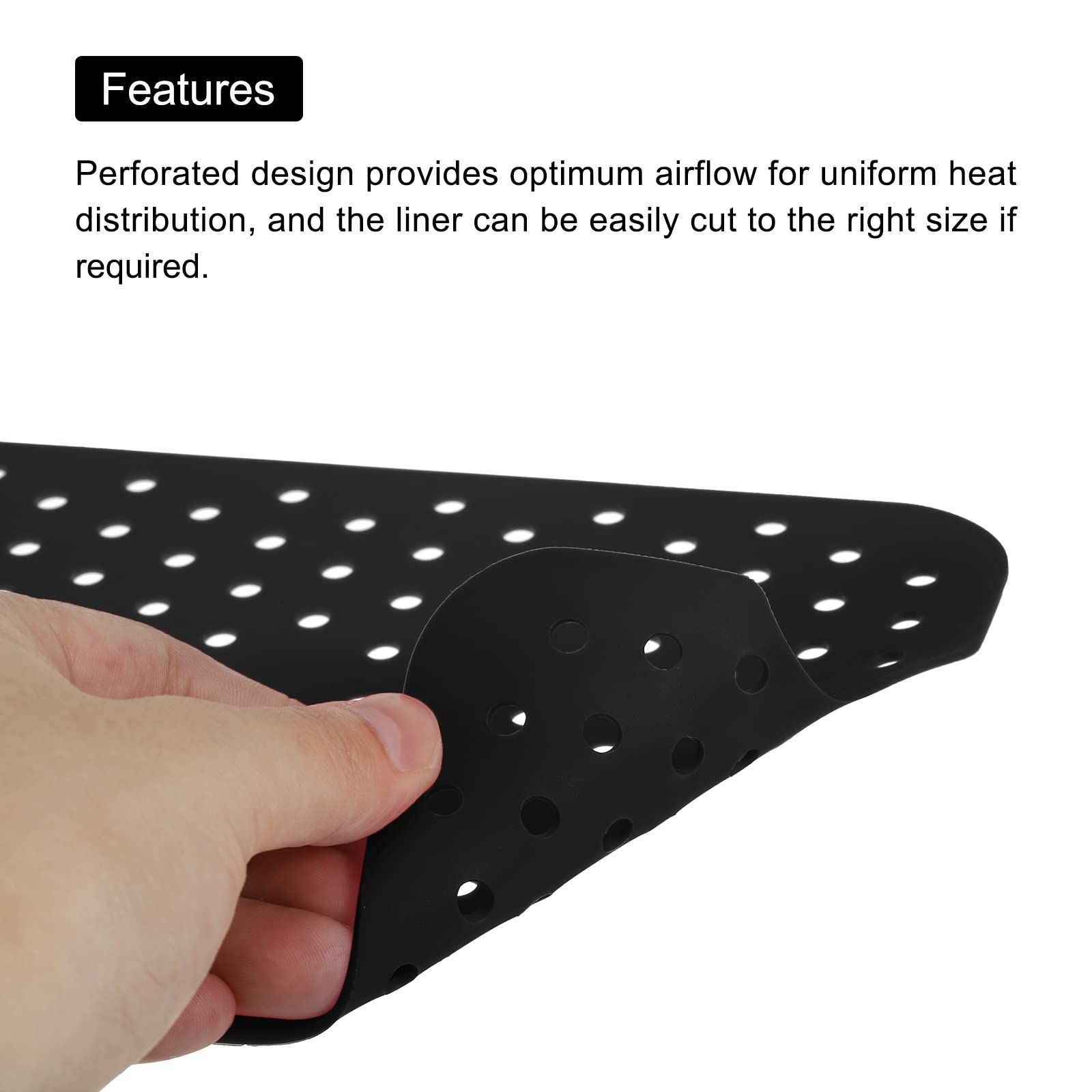 Reusable Silicone Air Fryer Liners Non-Stick Silicone Liner Black for Double Basket Air Fryer, Pack of 1