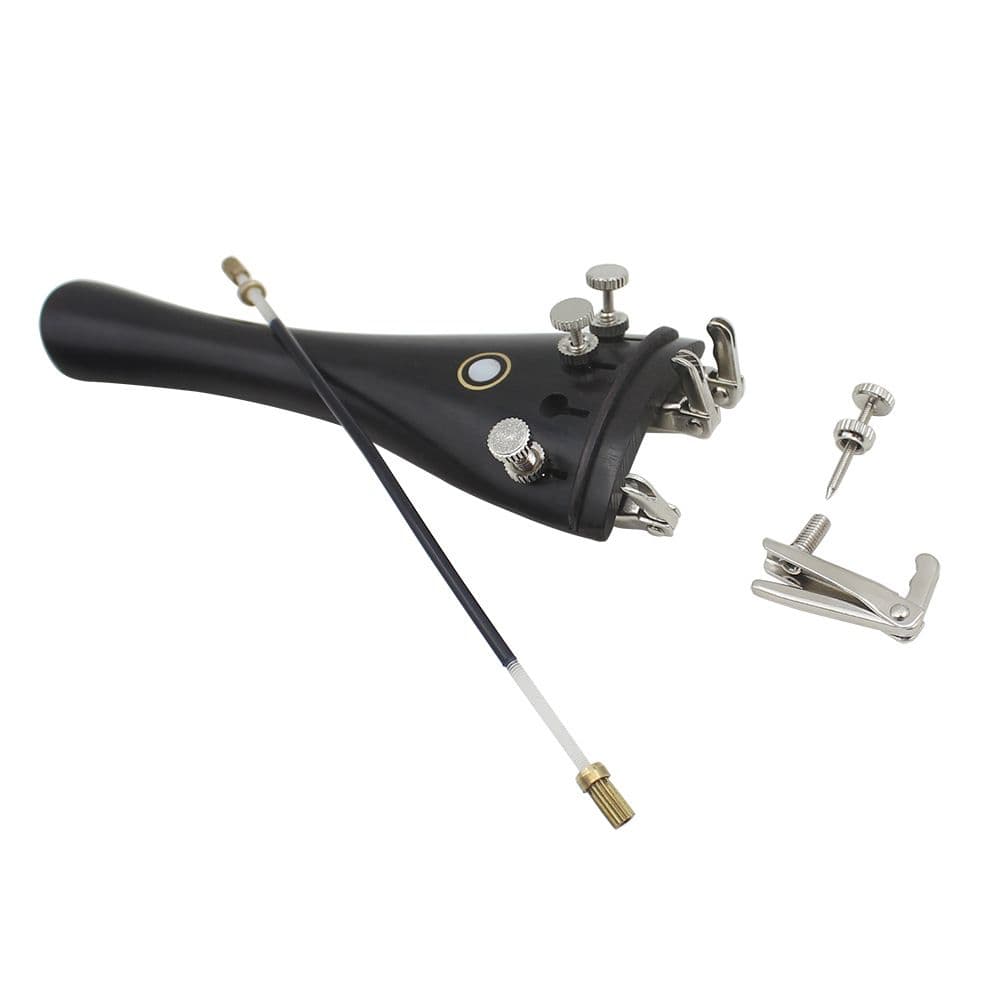 Violin Accessories Ebony Stringing Board Tail Rope Fine Adjustments Black Silver