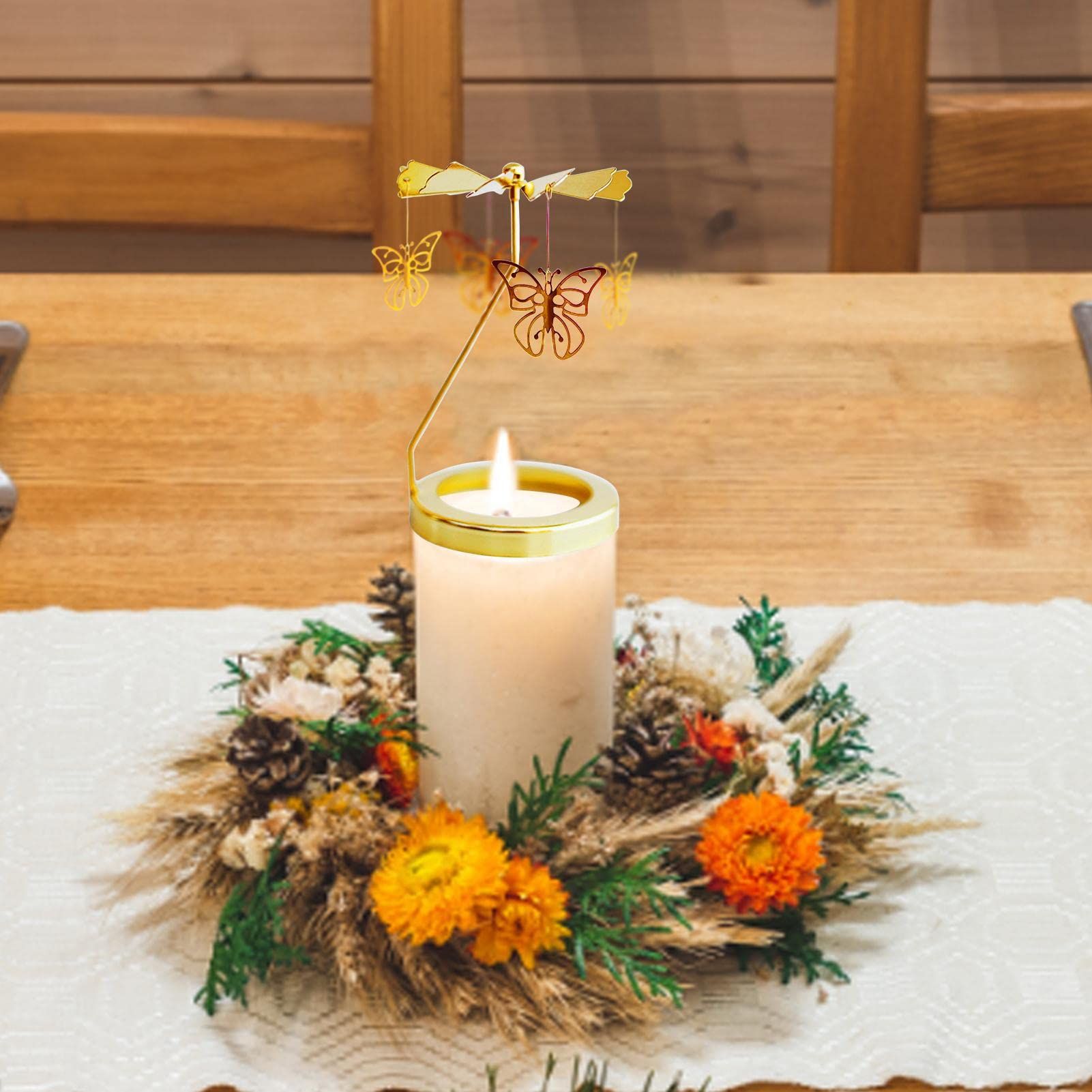 Rotating Candle Holder | Rotary Candle Holder Table Decoration - Metal Revolving Candlesticks Table Centerpieces for Wedding
