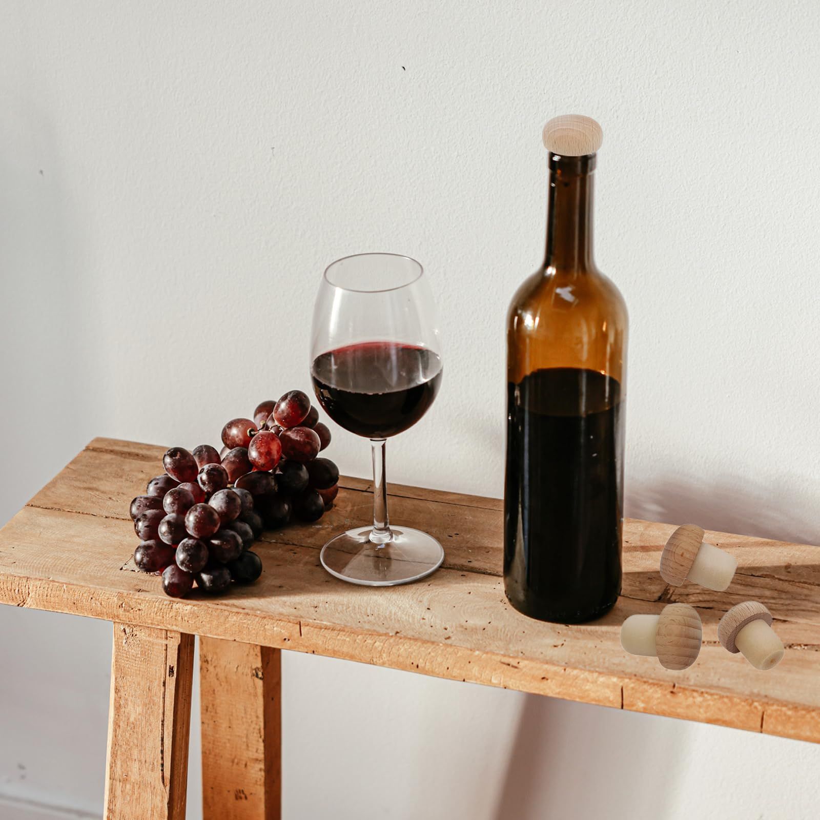 Wine Bottle Corks Mushroom T Shaped Cork Plugs for Wine Cork Wine Stopper Reusable Wine Corks Wooden and Rubber Bottle Stoppers