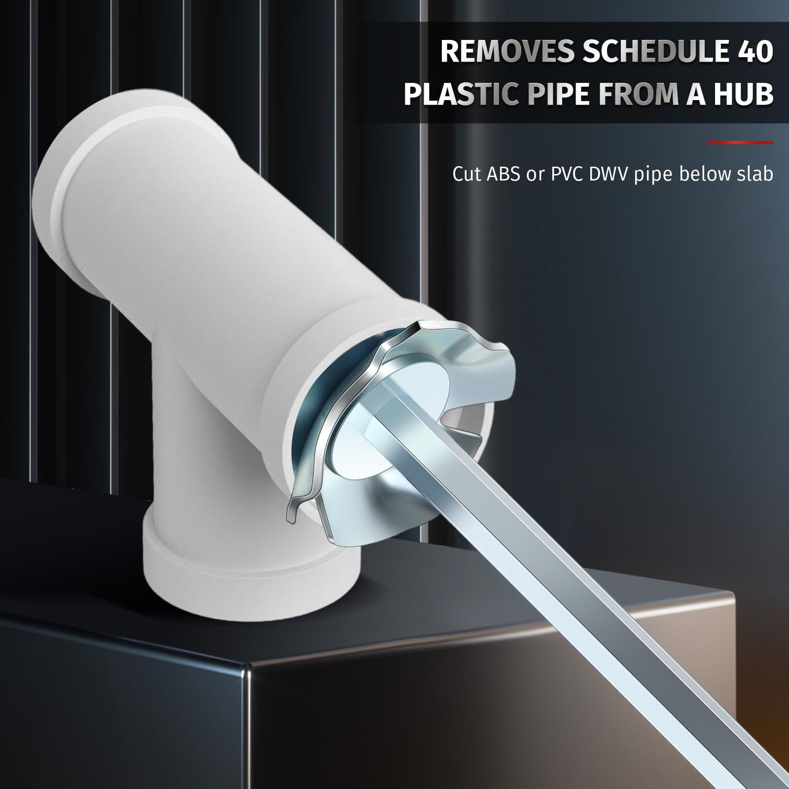 5 Pcs PVC Fitting Socket Saver Set with 1/2 Inch, 3/4 Inch, 1-1/2 Inch, 2 Inch, 3 Inch Head, PVC Pipe Reamer Cutter , Fits 1/2"