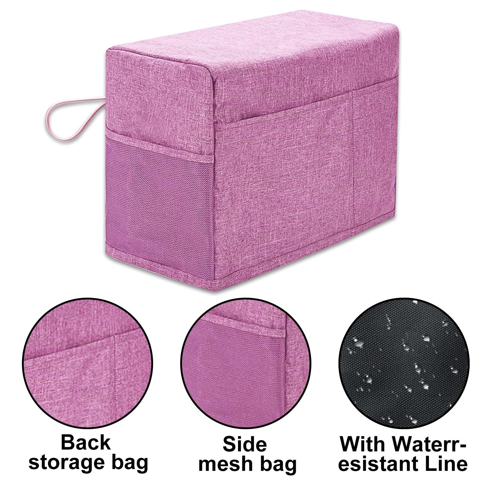 Sewing Machine Cover, Protective Cover with Essentials Storage Pocket and Side Handles, Sewing Machine Dust Cover (Lucky Pink)