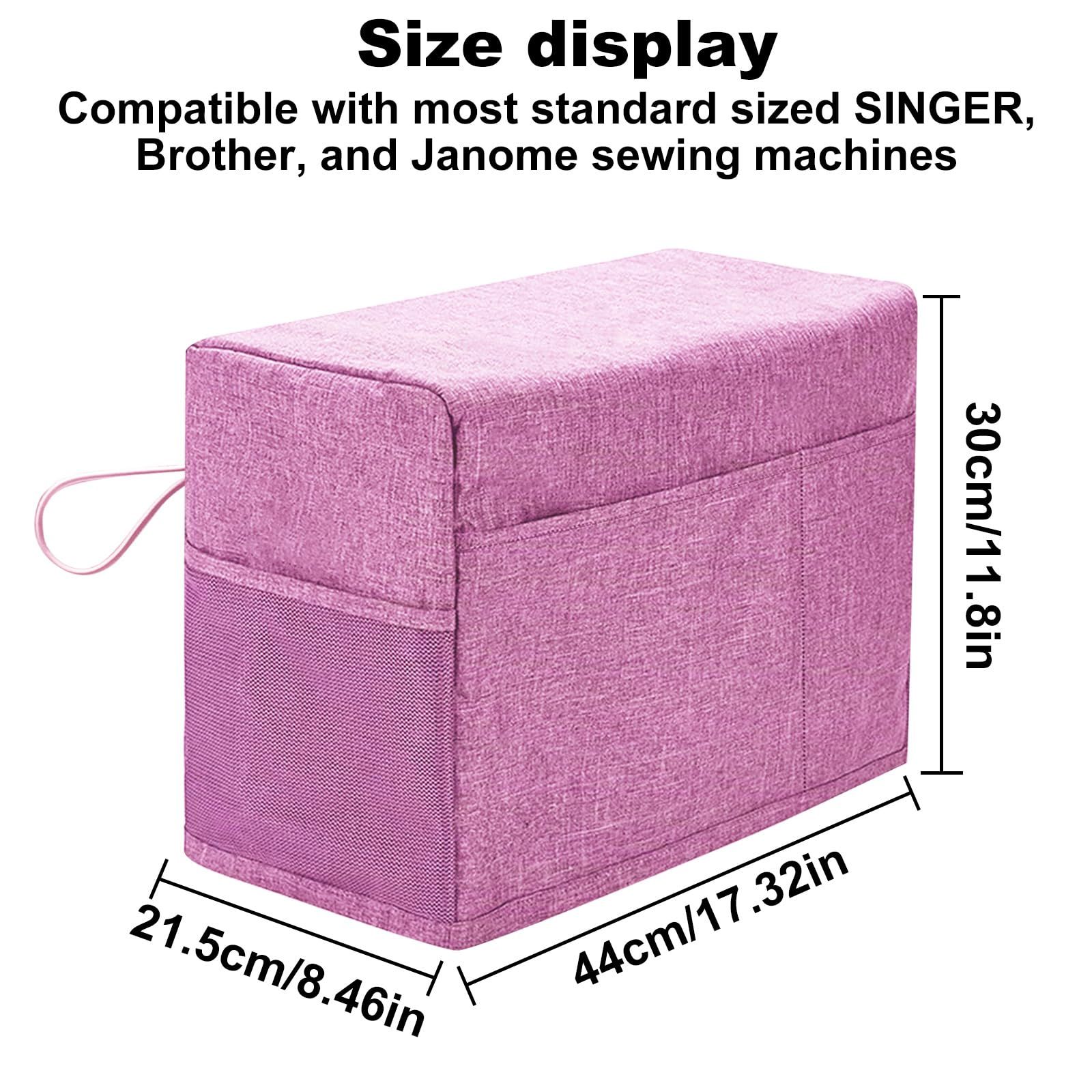 Sewing Machine Cover, Protective Cover with Essentials Storage Pocket and Side Handles, Sewing Machine Dust Cover (Lucky Pink)