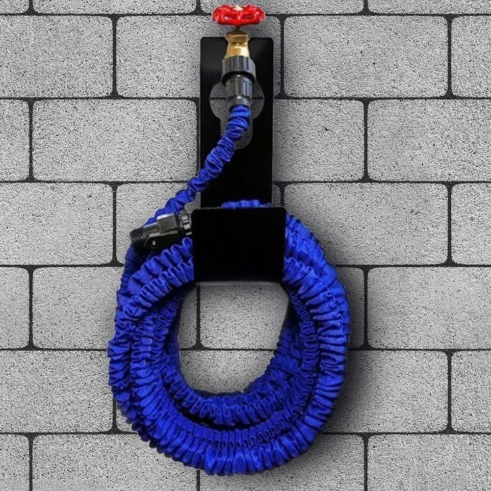 Garden Hose Hanger Wall Mount Heavy Duty Hose Holder Hook for 150ft 100ft 75ft 50ft Expandable Hose (Large, Black)