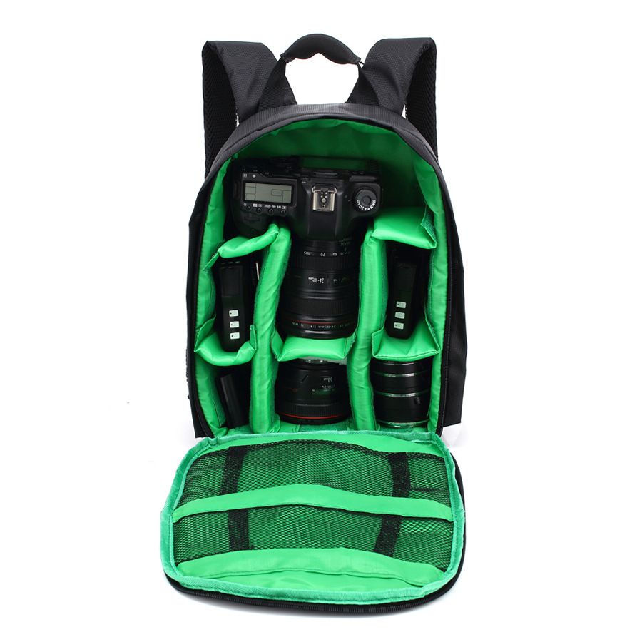 Waterproof Camera Backpack Shoulder Bag Travel Case For Digital Lens (Medium, Green) Made of durable, waterproof