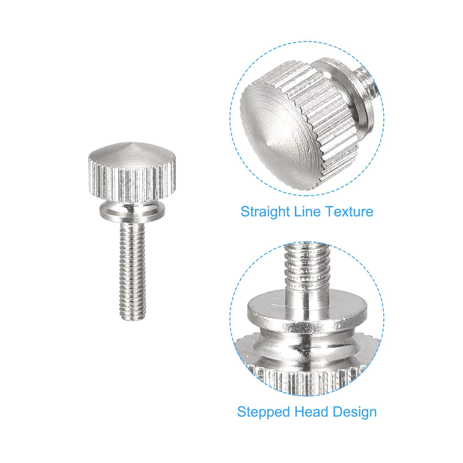 Knurled Thumb Screws, M3x12mm Brass Shoulder Bolts Grip Knobs Fasteners, Nickel Plated 2Pcs ornamental products