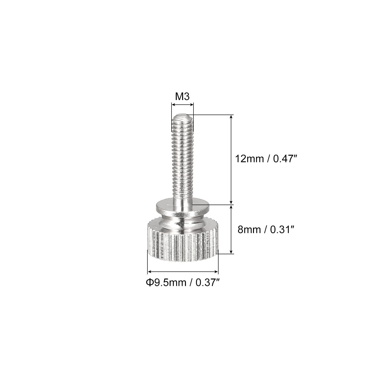 Knurled Thumb Screws, M3x12mm Brass Shoulder Bolts Grip Knobs Fasteners, Nickel Plated 2Pcs ornamental products