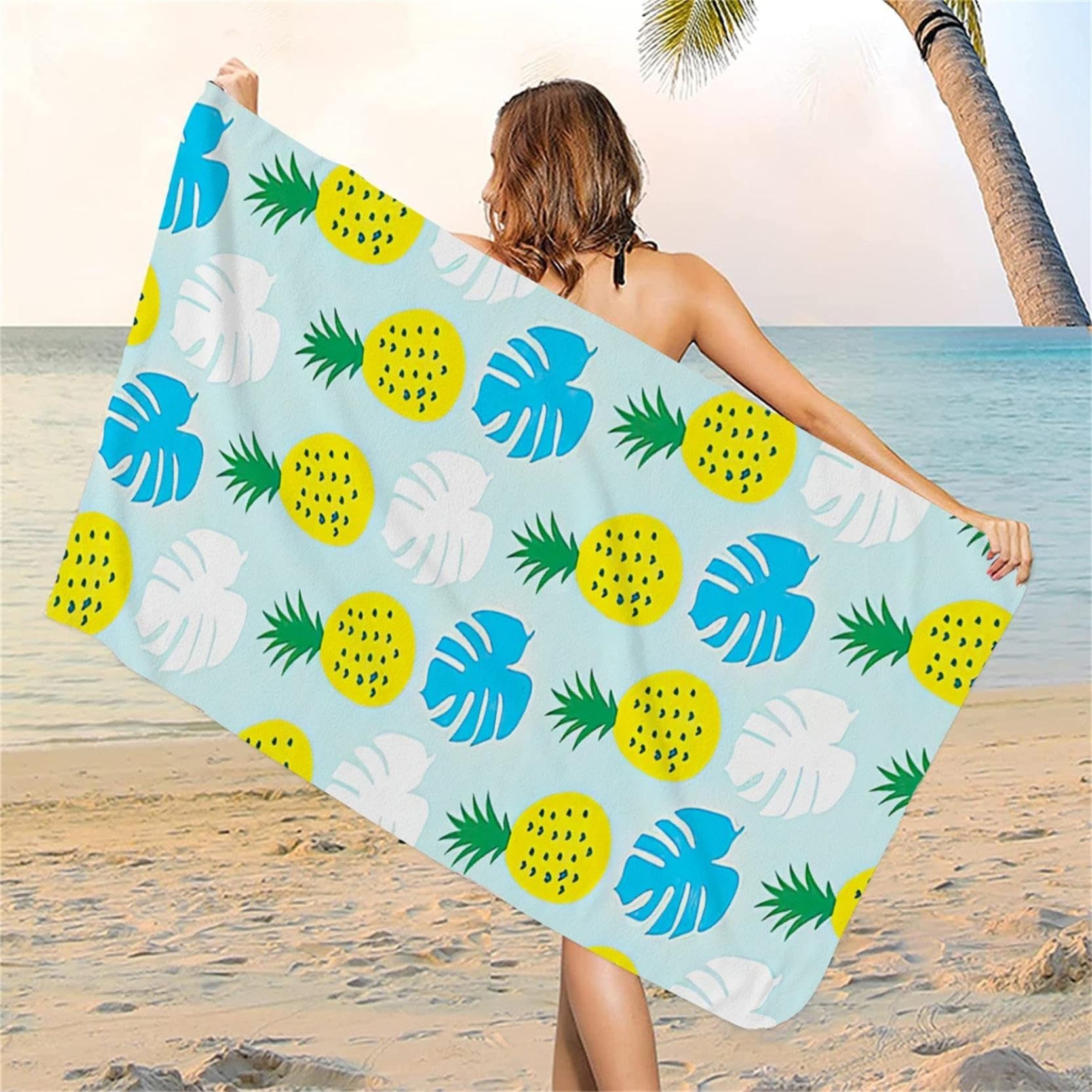Beach Towel, Microfiber Beach Towels for Travel, Super Lightweight Colorful Bath Towel Quick Dry Towel for Swimmers Sand 60*120CM