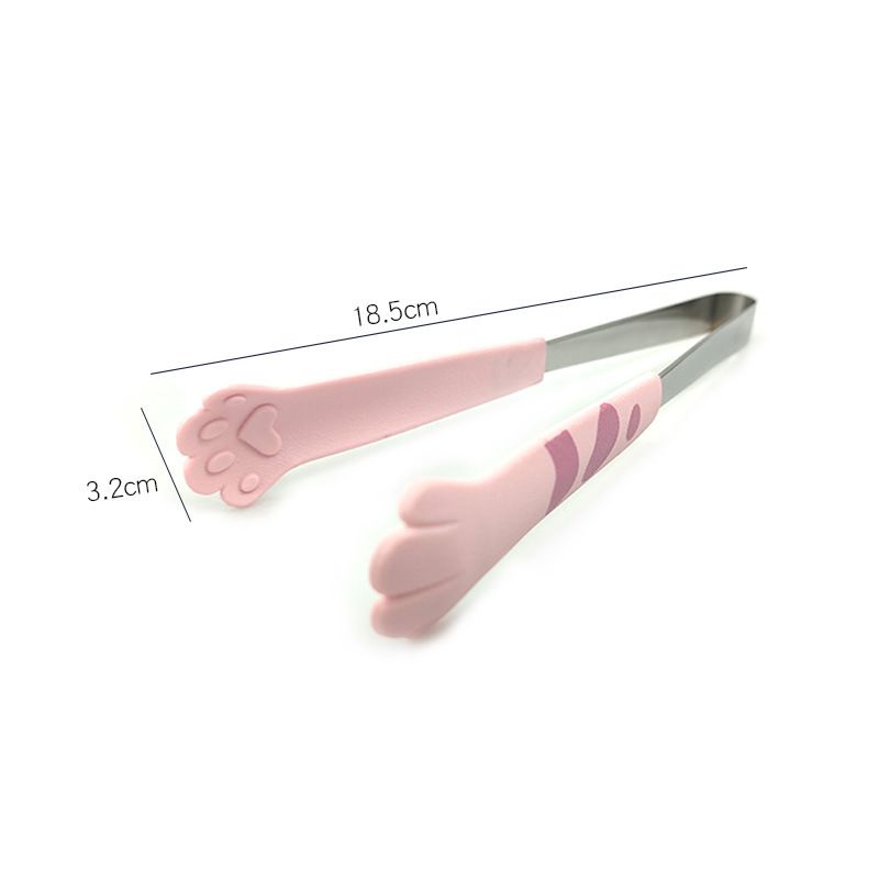 Kitchen Cooking Tong, Cat Tongs Cute Cat Paw Shape Tongs Stainless Steel Serving Tong Small Salad Tong Bread Tong Buffet Tongs