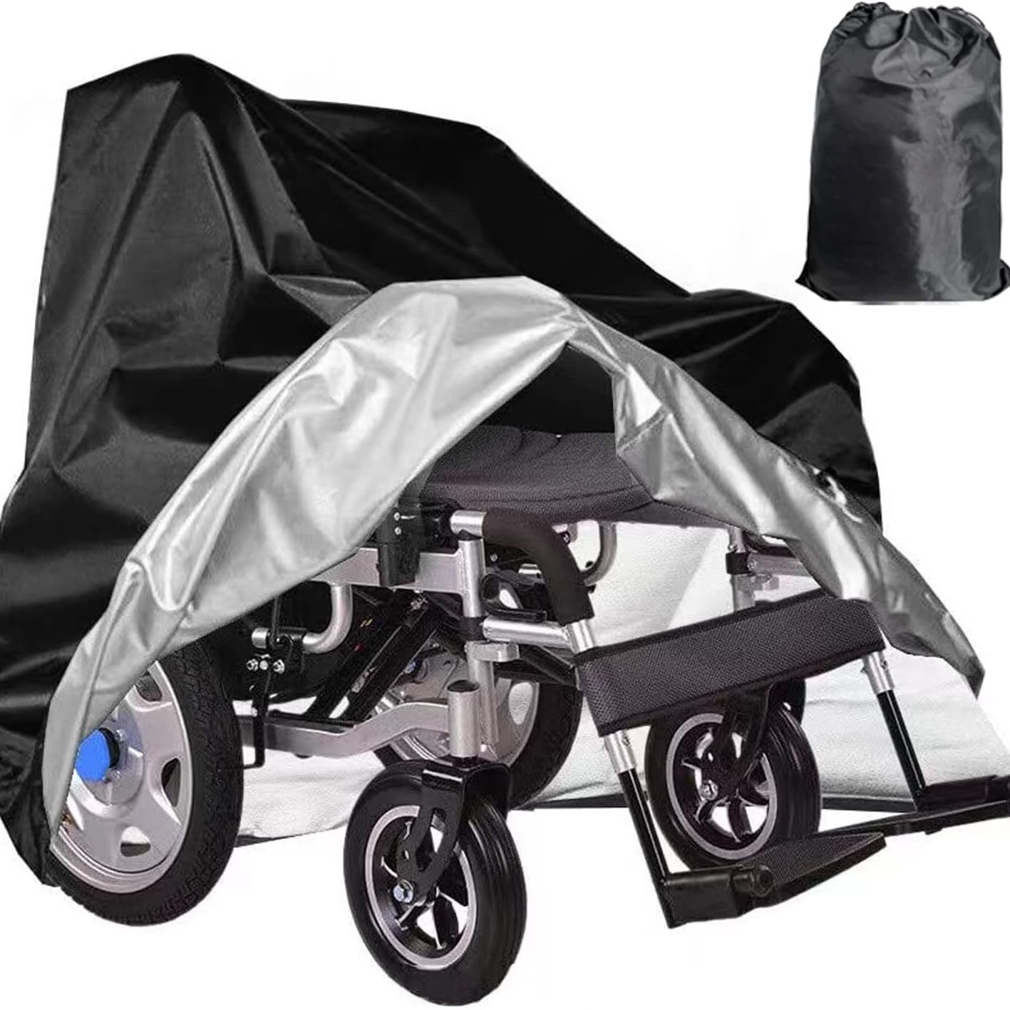 Wheelchair Cover,Electric Wheelchair Cover,Wheelchair Cover for Storage,Waterproof Mobility Scooter Cover, Protector from Dust Dirt Snow Rain Sun Rays,Rolling Walker Cover ,Indoor use (M)