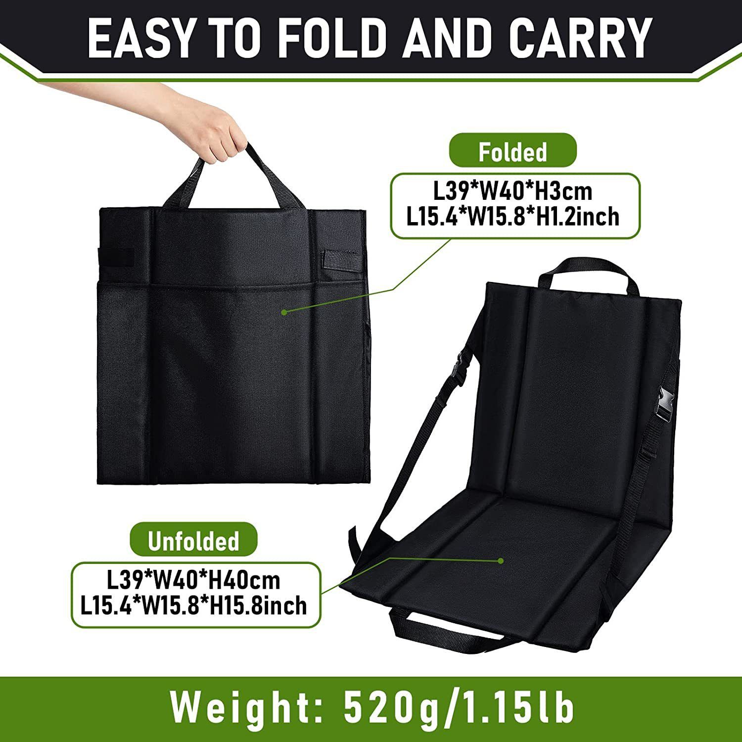 Bleacher Seats, Cloth Adjustable Stadium Seat, Foldable Stadium Seats, Portable Stadium Seat with Backrest
