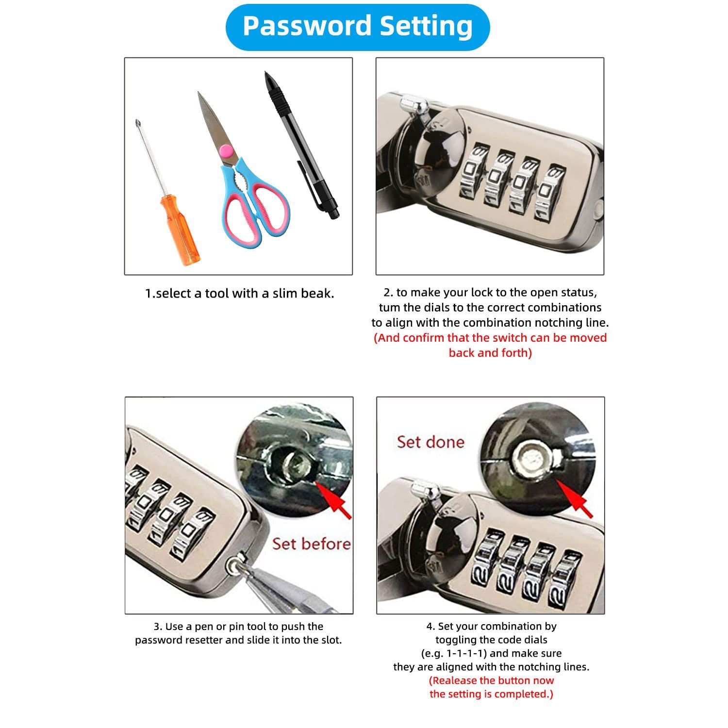 Laptop Lock Security Cable with 4-Digit Combination Protections and Theft Deterrent for PC/Laptops, Tablets, or Other Computer