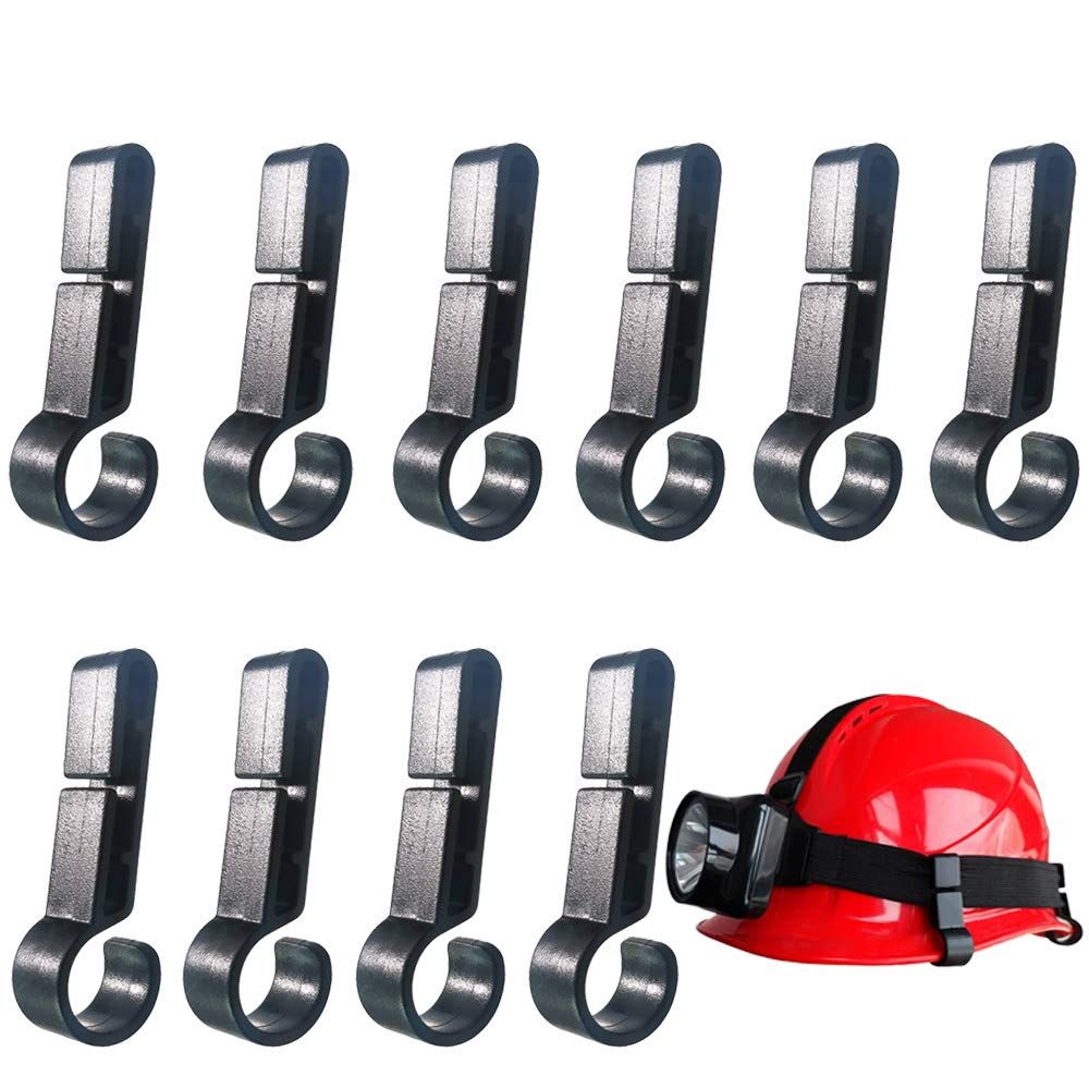10 Pcs Helmet Clips for Headlamp,Headlamp Hook,hard hat Light Clip,Helmet Clip,Hard Mount Headlamp on Narrow-Edged Helmet