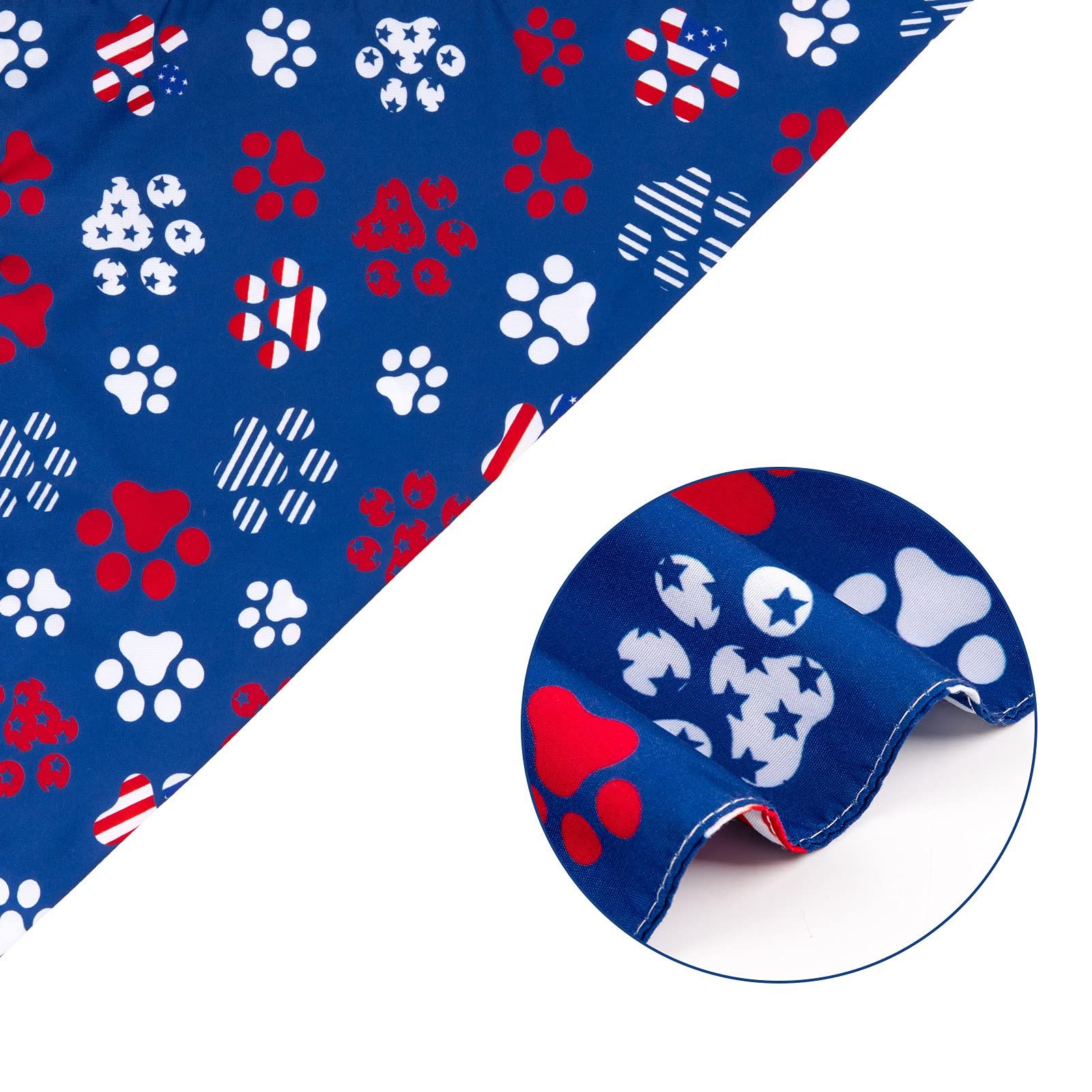 4th of July Dog Bandanas 4 Pack Patriotic Stars and Stripes Triangle Bibs Red Blue American Flag Pet Scarf Washable Pet Neckerchie