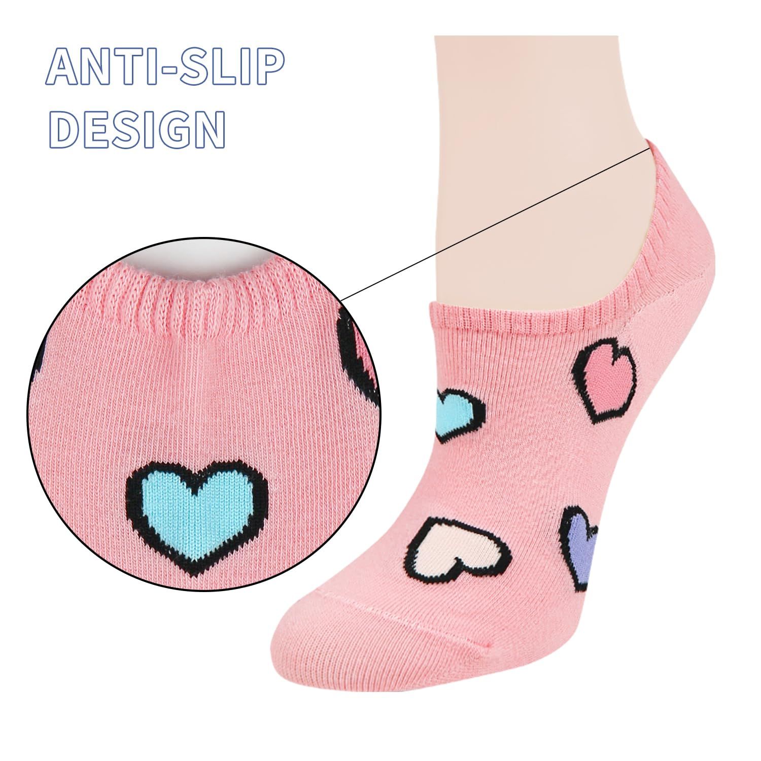 4pcs Womens Cute No Show Socks Girls Funny Floral Animal Patterned Low Cut Socks Novelty Cotton Liner Loafer Socks