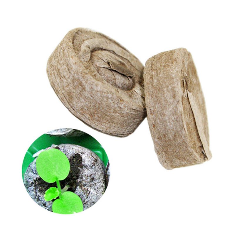 Compressed Seed Starter Pellets 10PCS Coco Coir Fiber Nutrient Pods Plant Starting Potting Soil Peat Free Nursery Soil Block