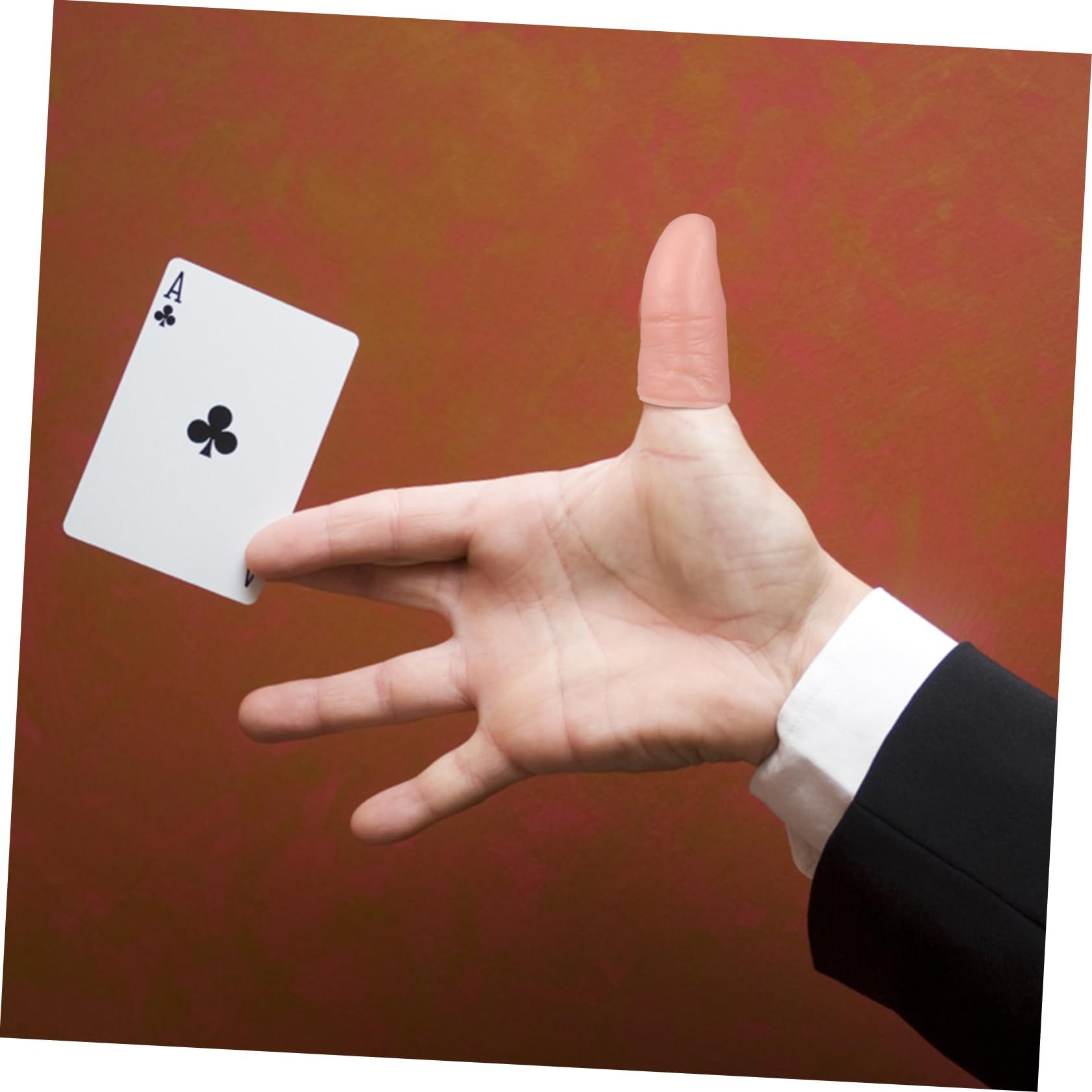 6 Sets Fingertip (6pcs) Magician Thumb Tip Tricks Thumbs Fake Fingers Silk Fake Thumb Silk Close up Trick Prop Magician Rubber Thumb
