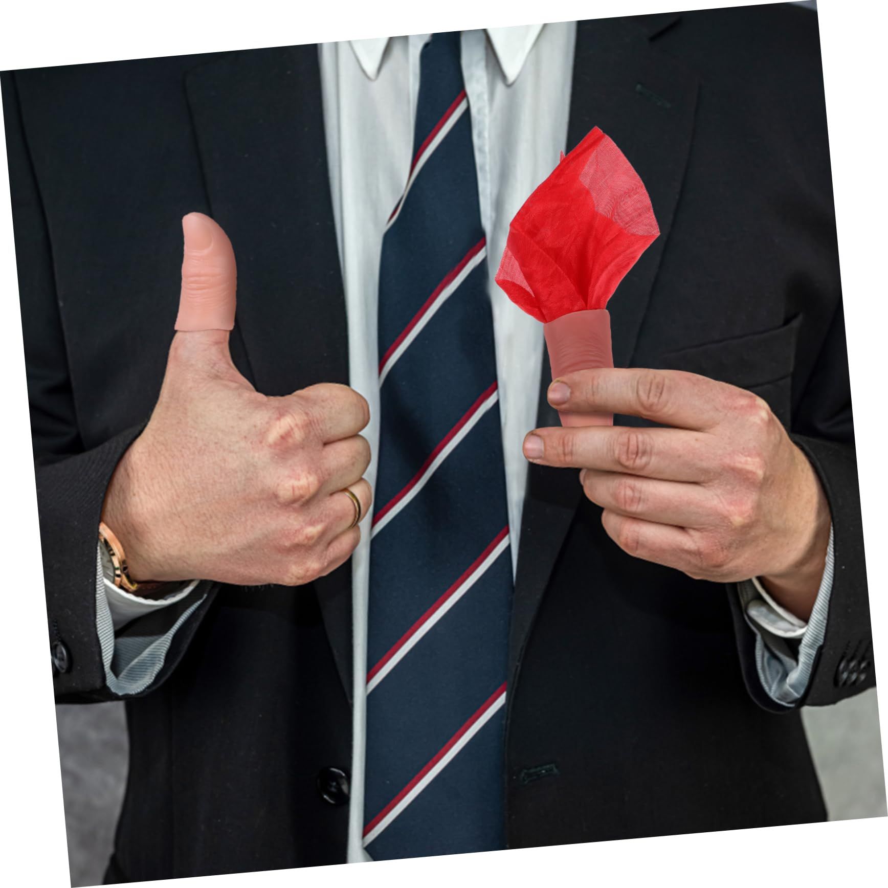 6 Sets Fingertip (6pcs) Magician Thumb Tip Tricks Thumbs Fake Fingers Silk Fake Thumb Silk Close up Trick Prop Magician Rubber Thumb