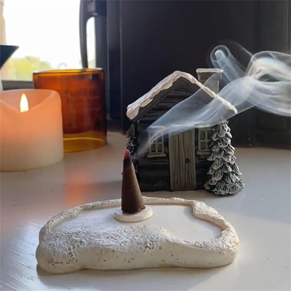 Miniature Garden Fairy House Outdoor Vintage Decoration Resin Wood Decoration Halloween Decoration Accessories