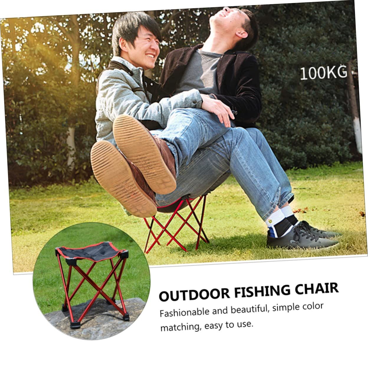 1 Pc Outdoor Folding Stool Camping Folding Chairs Portable Folding Chair Fold-able Stool Lightweight Folding Chair Foldable Chairs