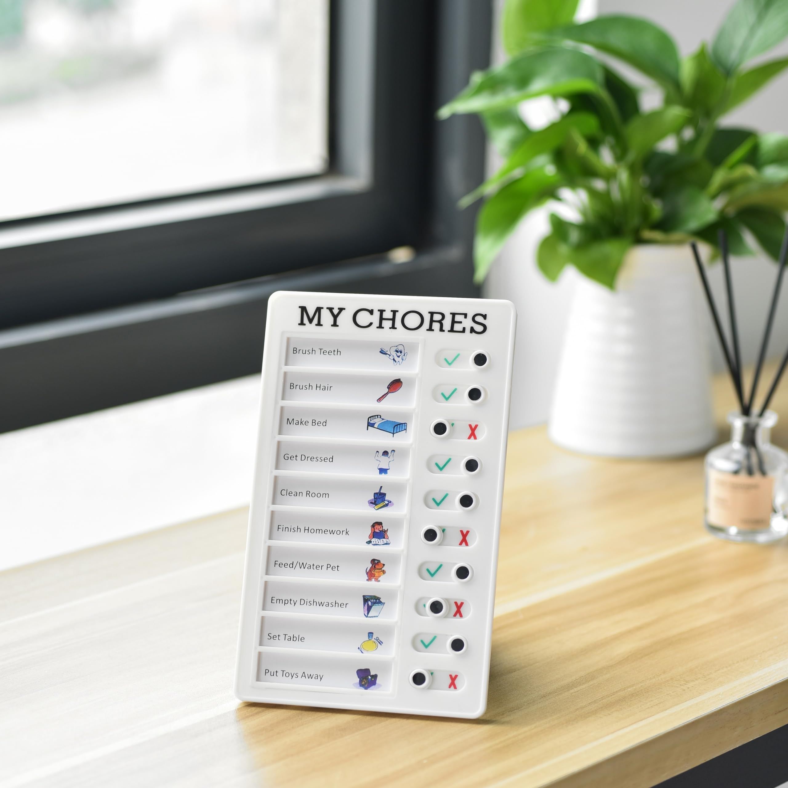 2 Pieces Chore Chart for Multiple Kids,Daily Chore Schedule for 2 Kids，Memo Checklist Plan Board Detachable Plastic