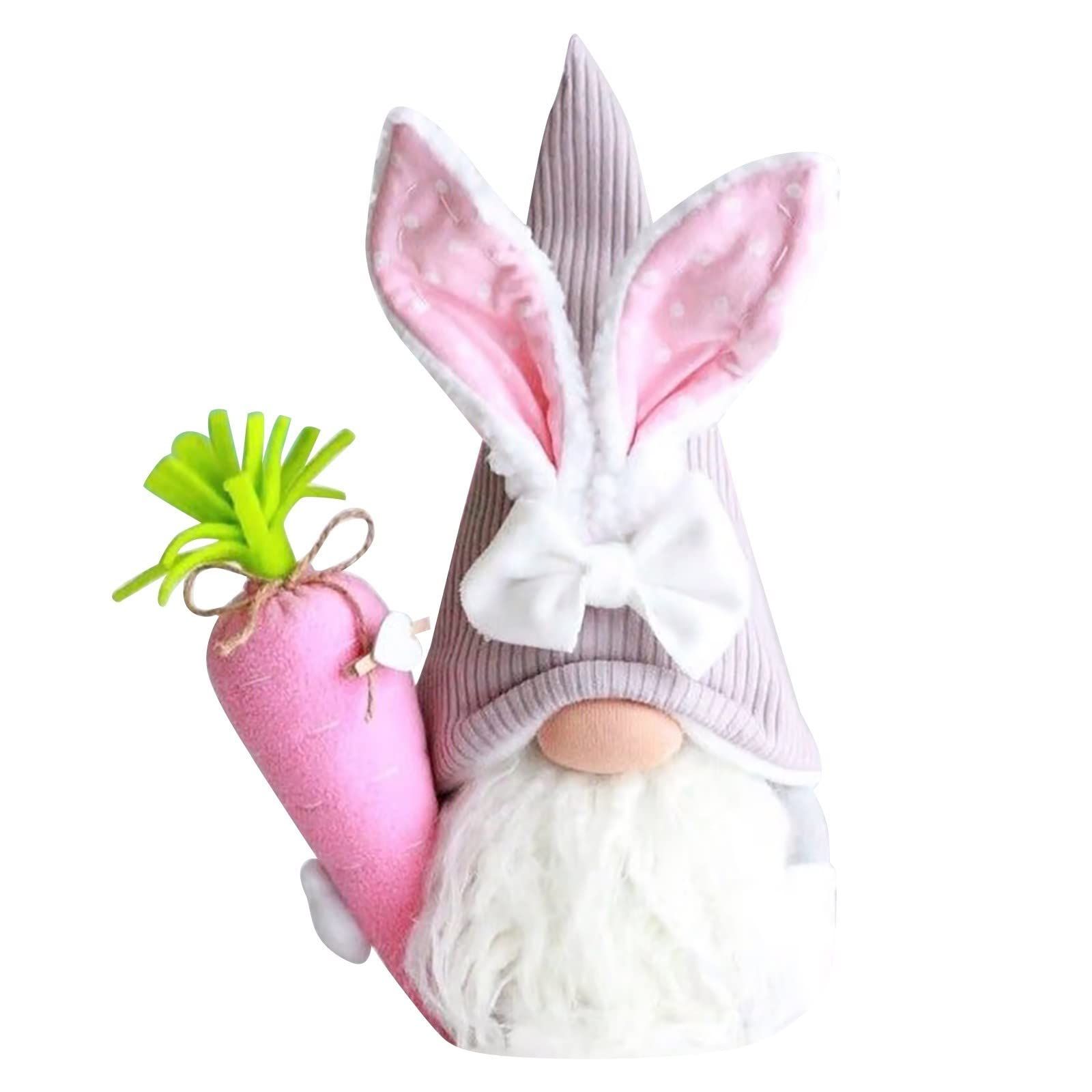 Plush Easter Bunny Handmade Swedish Elf Stuffed Doll Rabbit Gifts Cute Easter Faceless Dwarf Bunny Household Ornaments, Home Decor