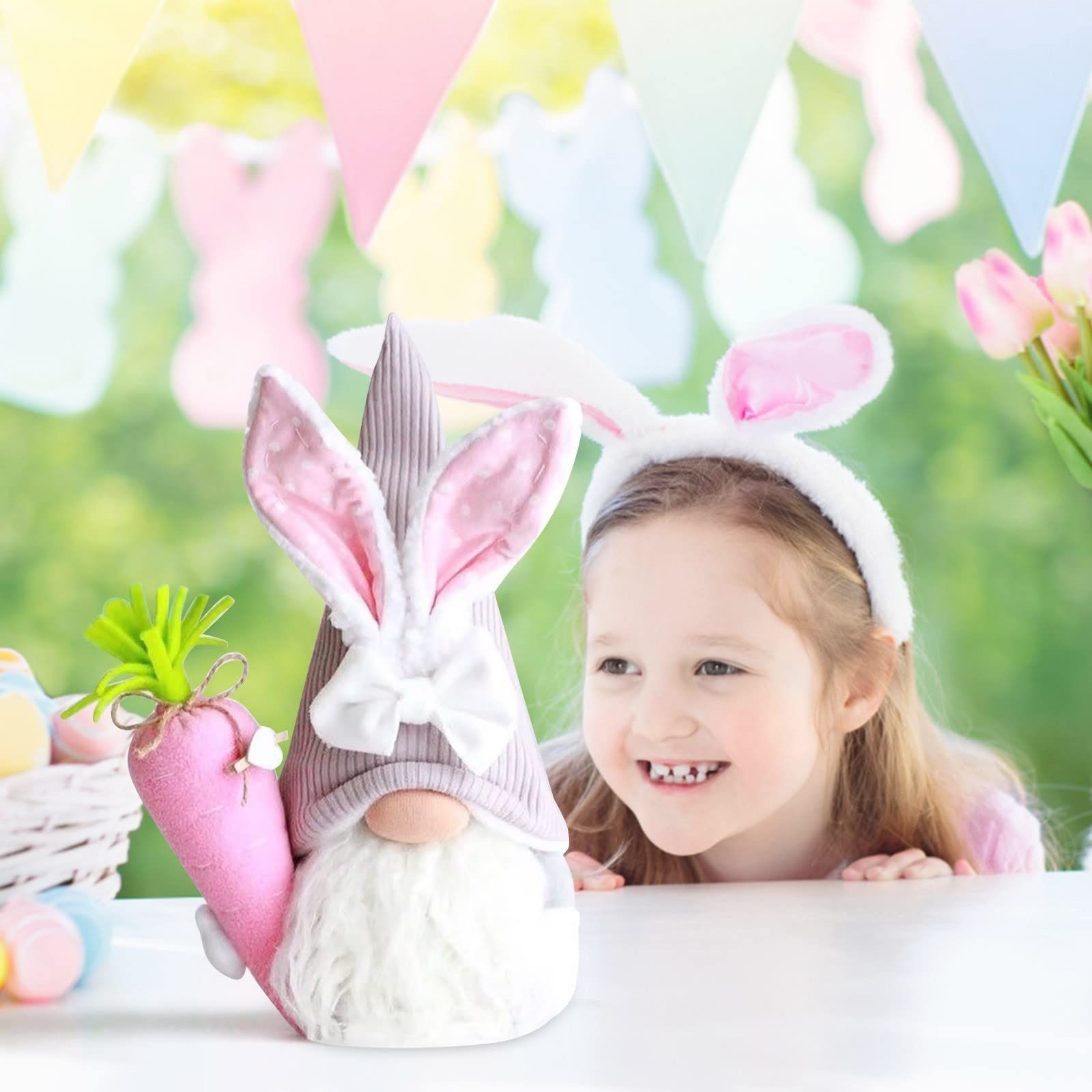 Plush Easter Bunny Handmade Swedish Elf Stuffed Doll Rabbit Gifts Cute Easter Faceless Dwarf Bunny Household Ornaments, Home Decor