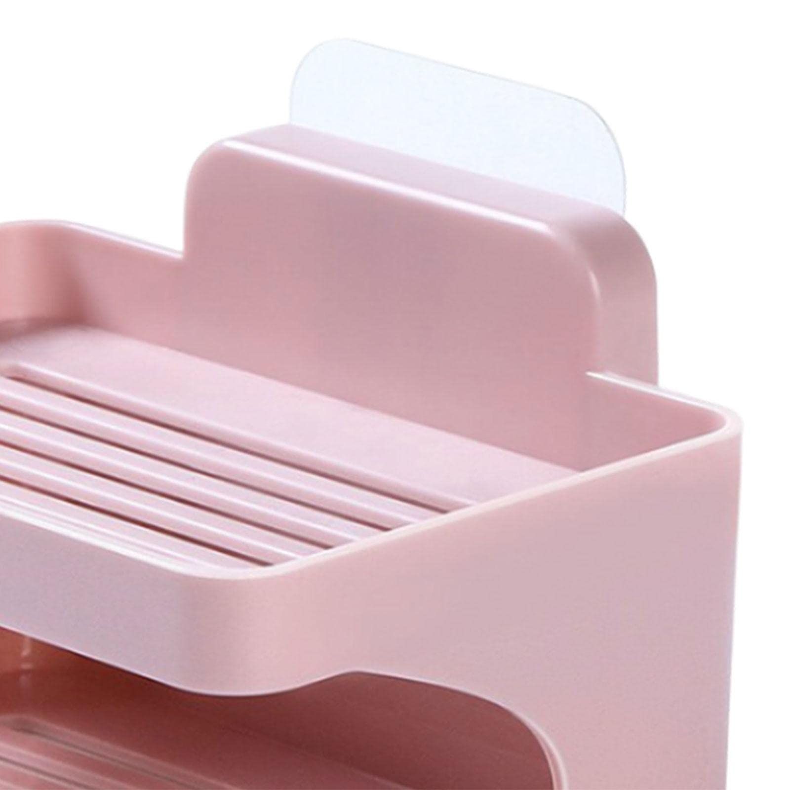 Double Layer Soap Dish, 2 Tiers Soap Dish, Soap Bar Holder, Soap Stand, Soap Holder for Shower Wall Hotel Decoration, Pink