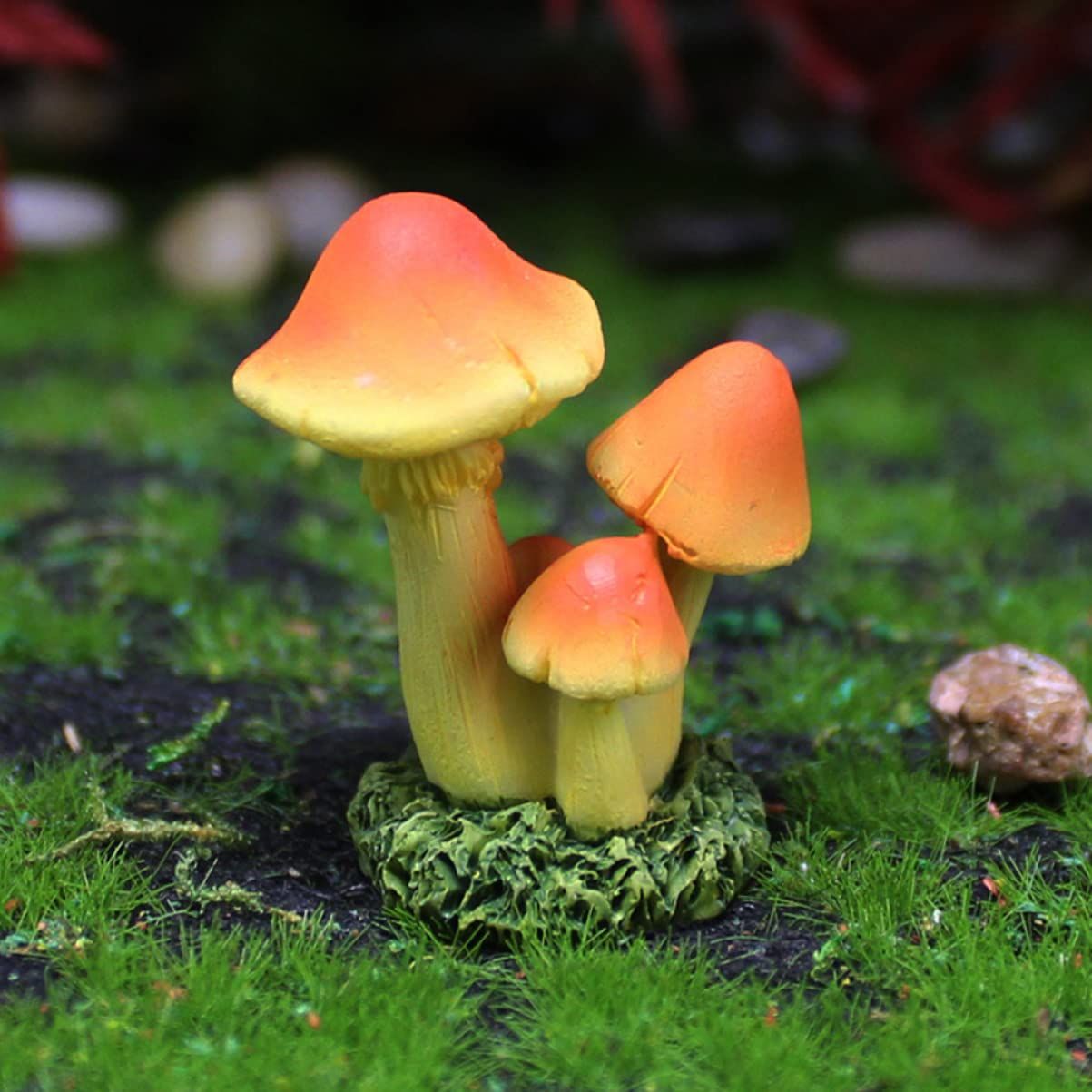 3pcs Ornaments Decor DIY Miniatures Lawn Garden Cute Micro Decoration Statues Figurines Mushrooms Cake Miniature Crafts Snail