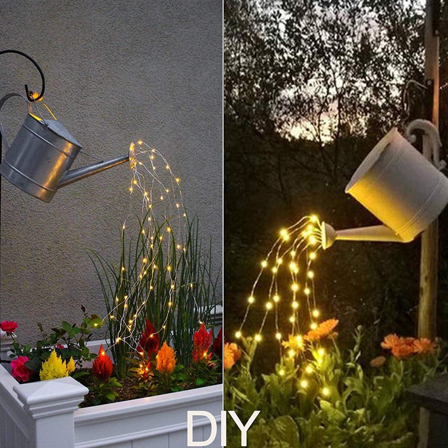 10 Strands 200 LEDs Hanging Twinkle Fairy Lights Battery Operated with Remote, Waterproof Waterfall Vine String Lights Silver