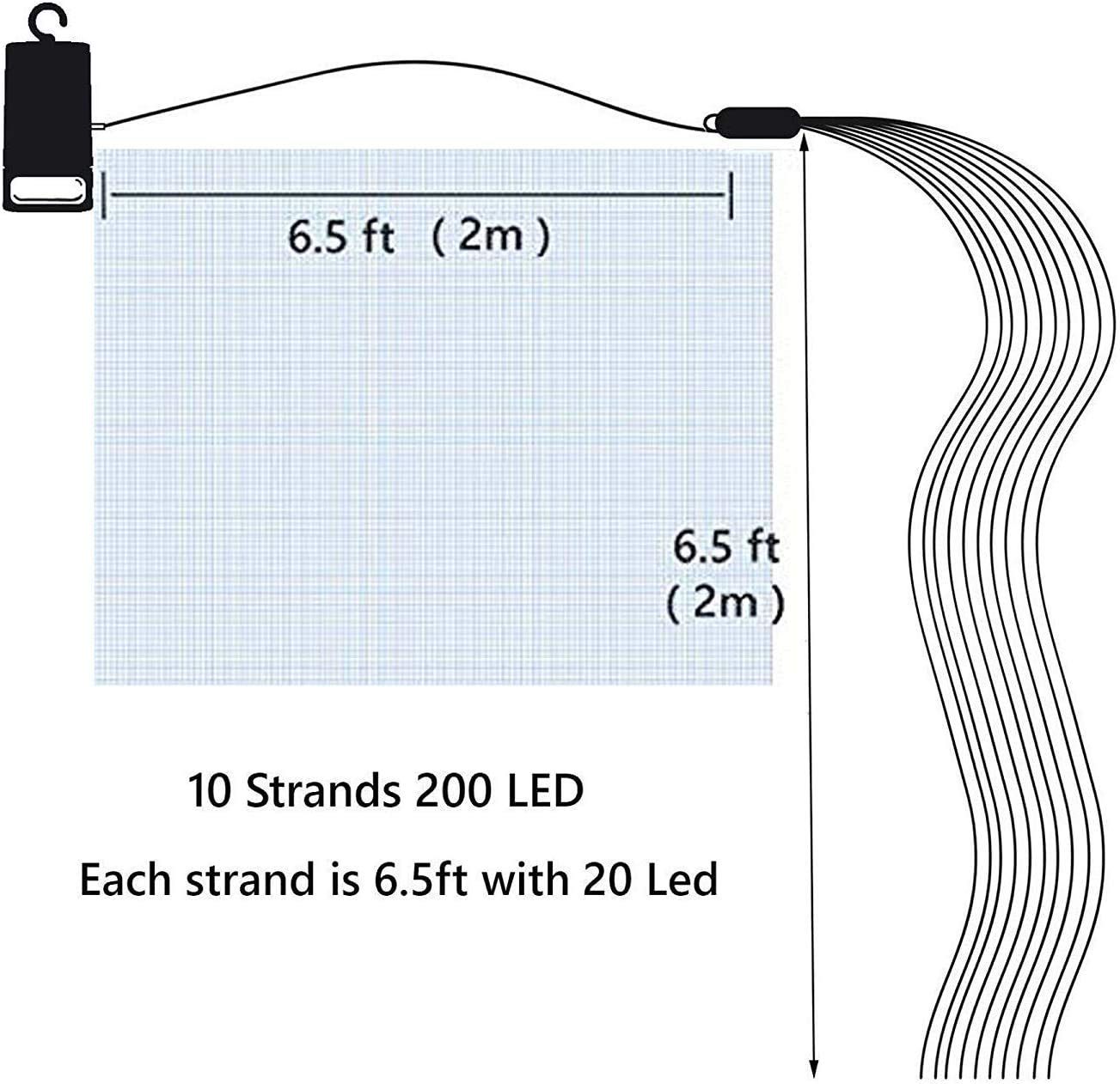10 Strands 200 LEDs Hanging Twinkle Fairy Lights Battery Operated with Remote, Waterproof Waterfall Vine String Lights Silver
