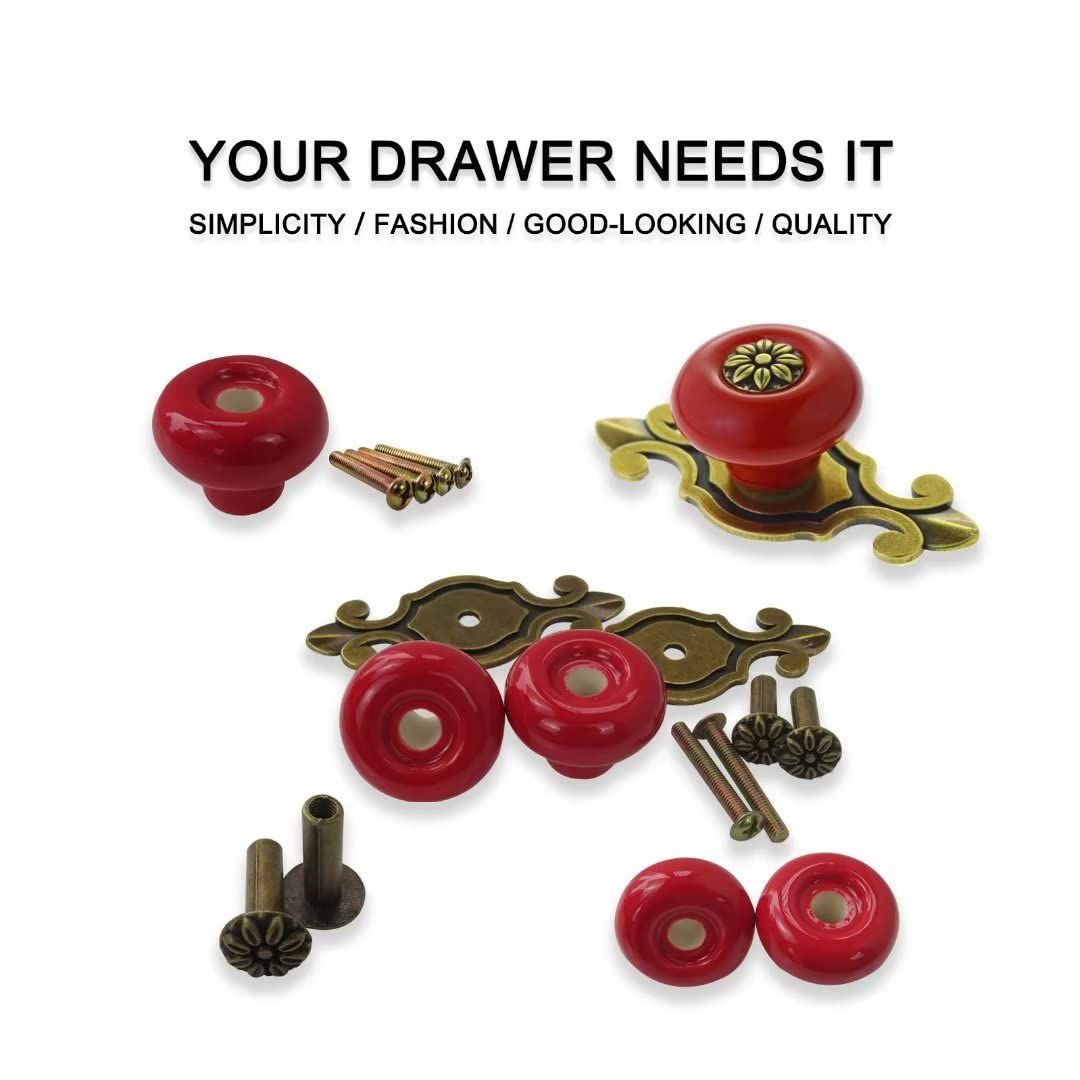 12 Pack Vintage Ceramic Knobs and Pulls for Kitchen Cabinets Cupboard Dresser Drawers Wardrobe Closet Furniture Hardware Ceramic