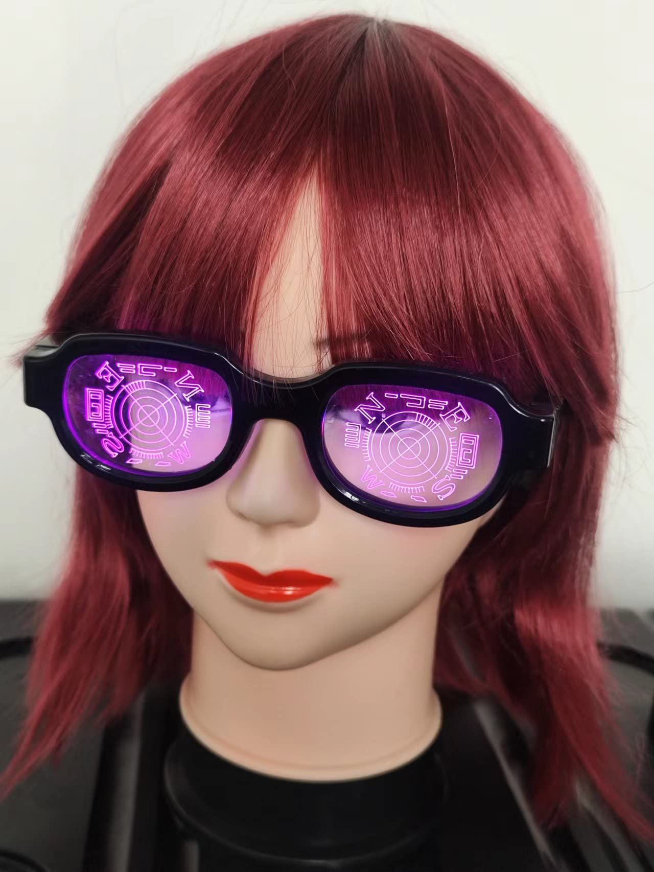 Japan Anime Manga LED Light up Glasses Eyewear Funny Toy Parody Costumes Cosplay Novelty Props Gag Gift