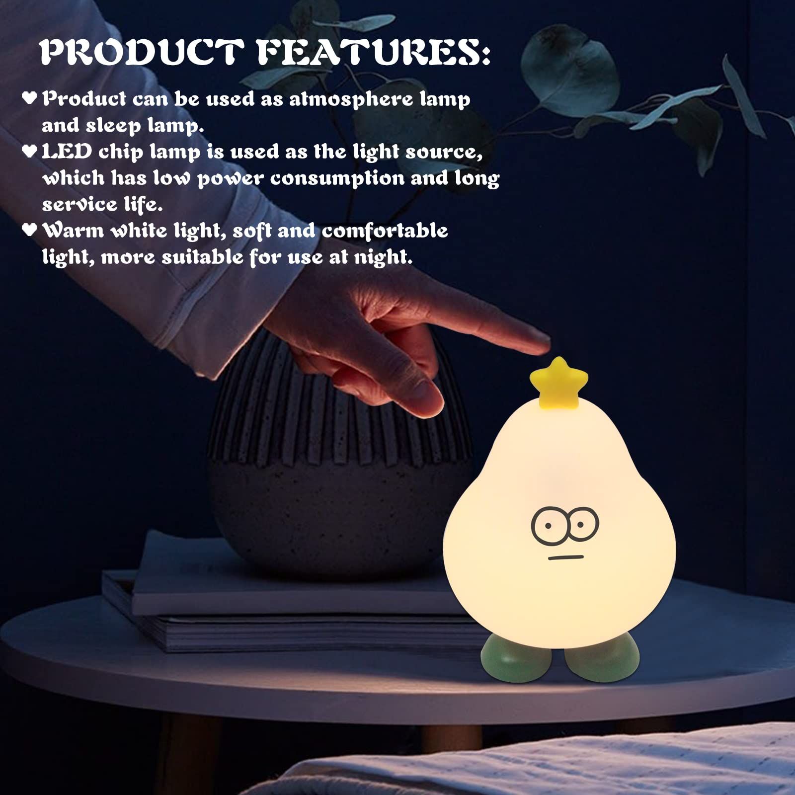 Rechargeable Birthday Gift for Teen Girls Baby Portable Led Nursery Nightlight Night Light for Bedroom and Kids Room Decoration