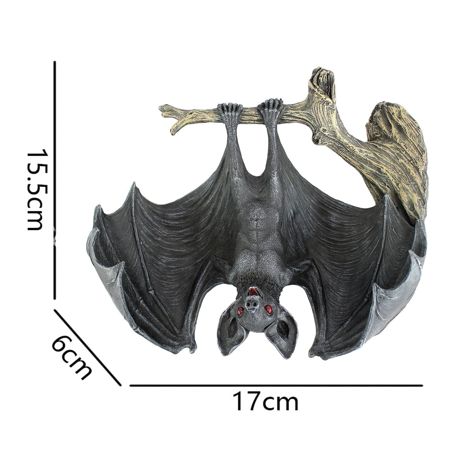 Resin Bat Statue, Halloween Hanging Bat Figurine Tree Decorations for Indoor and Outdoor Haunted House Garden Decoration