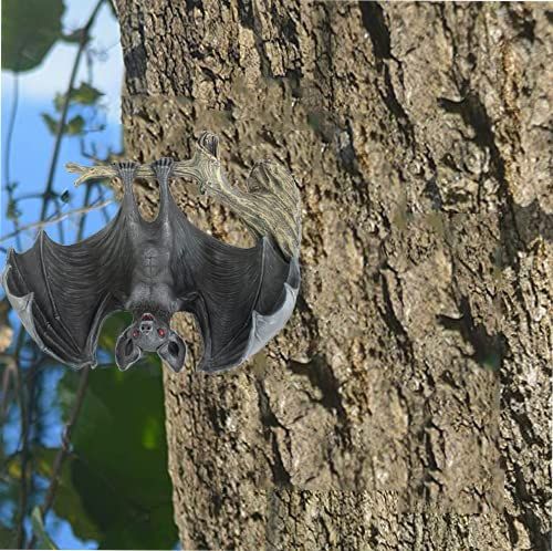 Resin Bat Statue, Halloween Hanging Bat Figurine Tree Decorations for Indoor and Outdoor Haunted House Garden Decoration