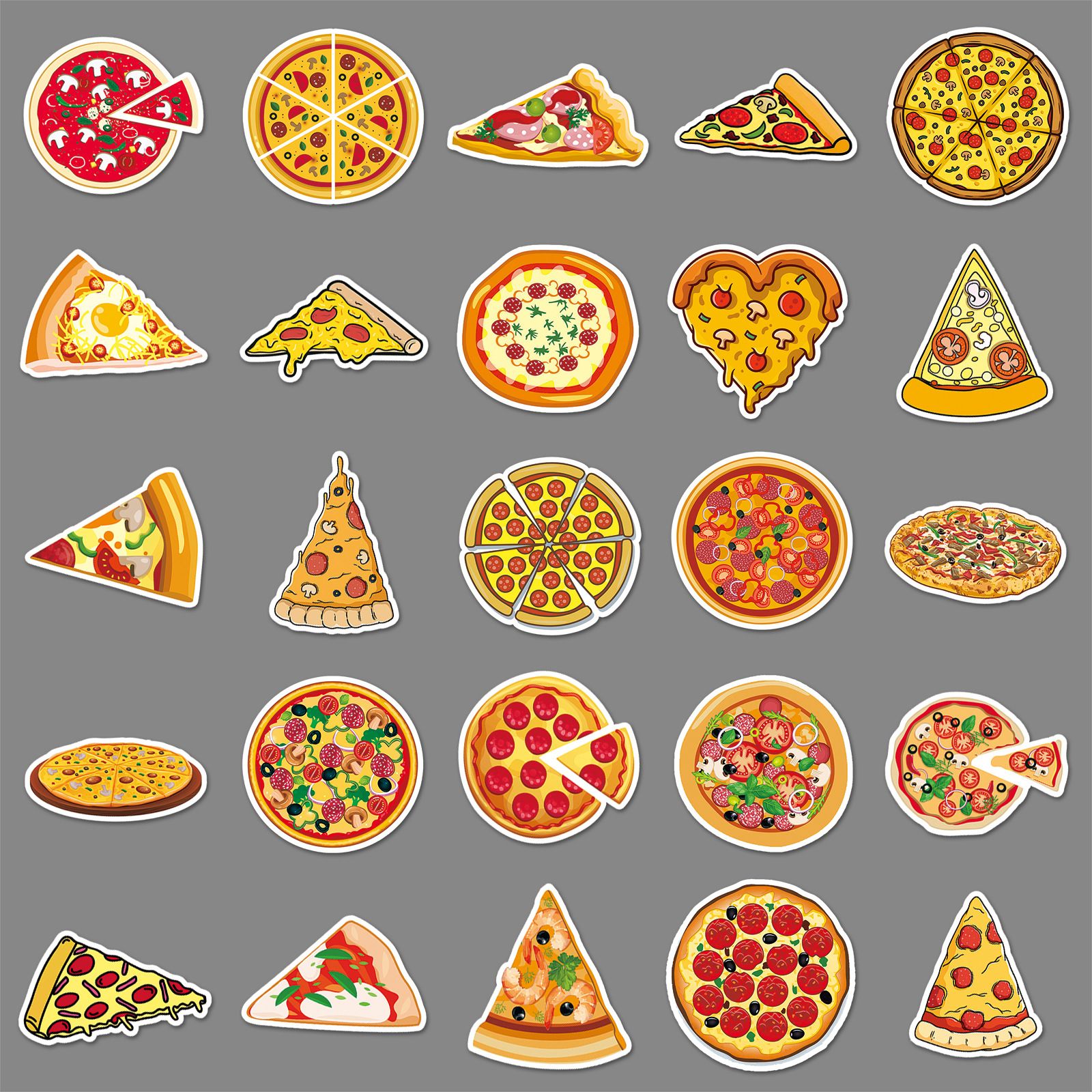 Stickers Pack, 50PCs, Aesthetic Vinyl Decals, Food Stickers , Laptop, Water Bottle, Stickers for Kids, Toddlers, Teens (Pizza)