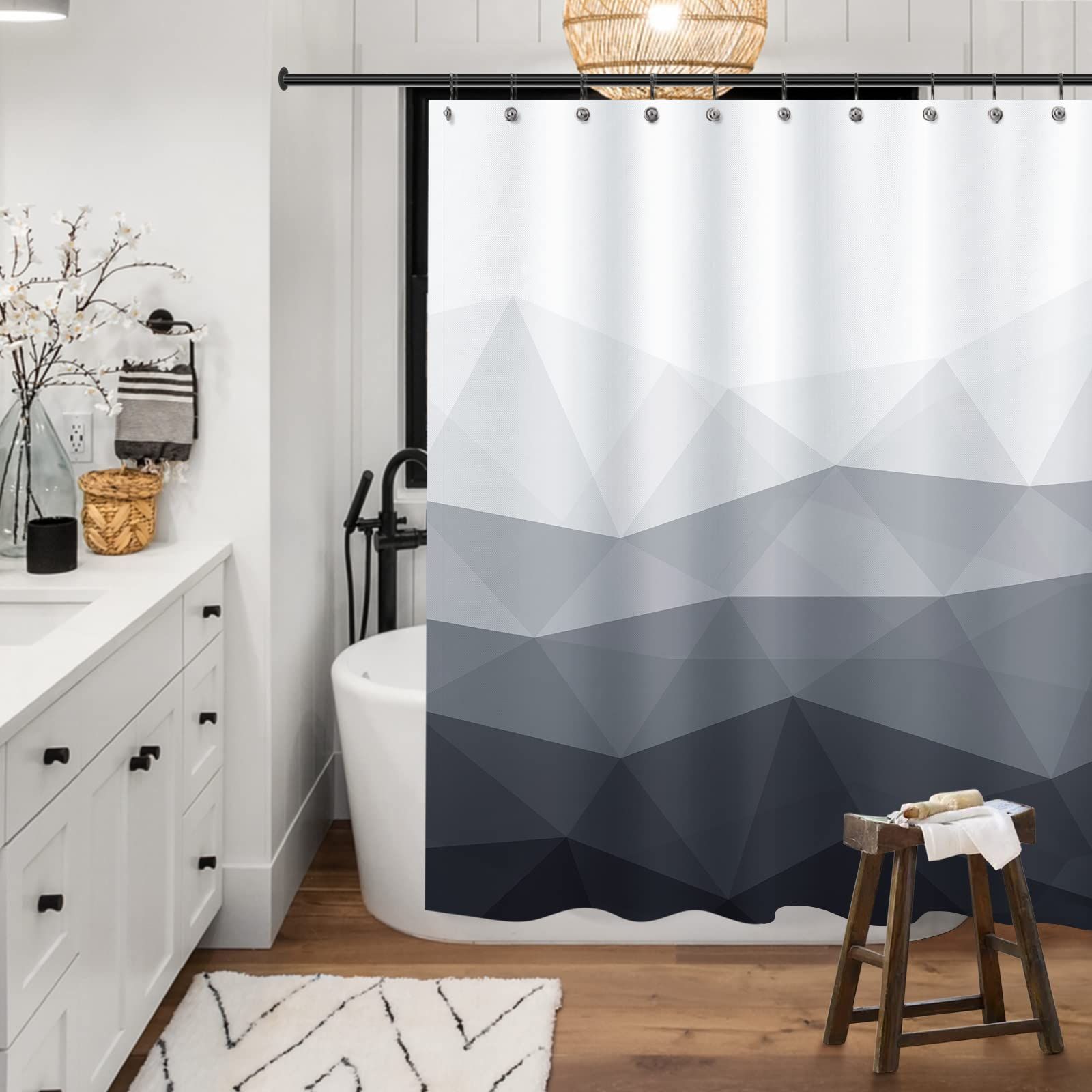 Sunlit Designer Shower Curtain, Popular Shower Curtain, Fabric Shower Curtains for Bathroom Decor, Contemporary Bathroom Curtains