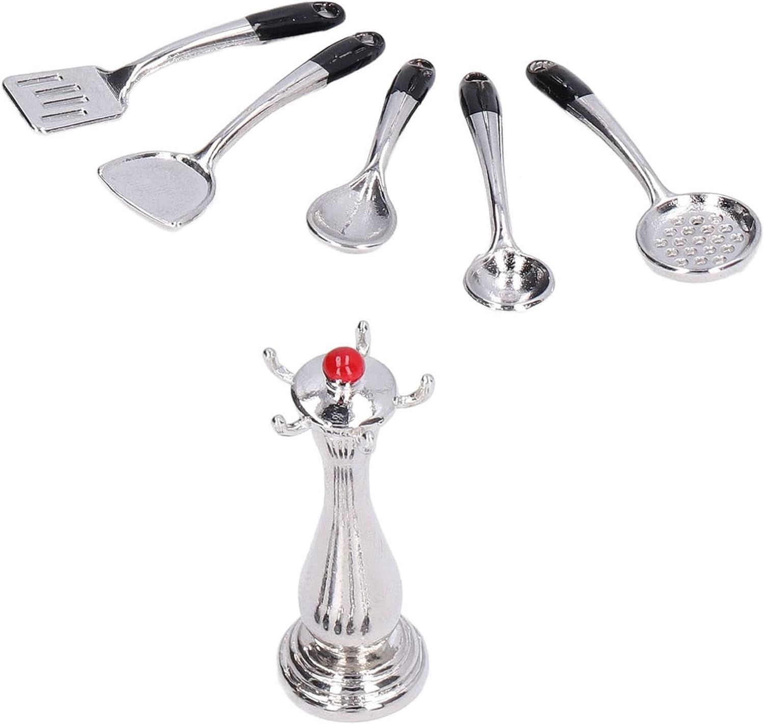1:12 Mini Home Kitchen Kit,Toddler Kitchen Tools,Miniature Kitchen Utensils Dollhouse Accessories Spoon Shovel Cookware