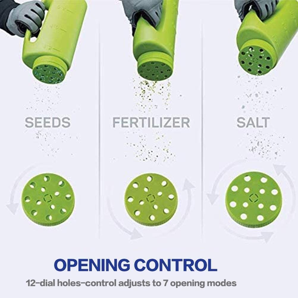 Spreader Shaker Salt Seed Spreader for Seeds 2L Ice Melt Tool Garden Fertilizer Plant Food Spreader Adjustable Handheld Lawn