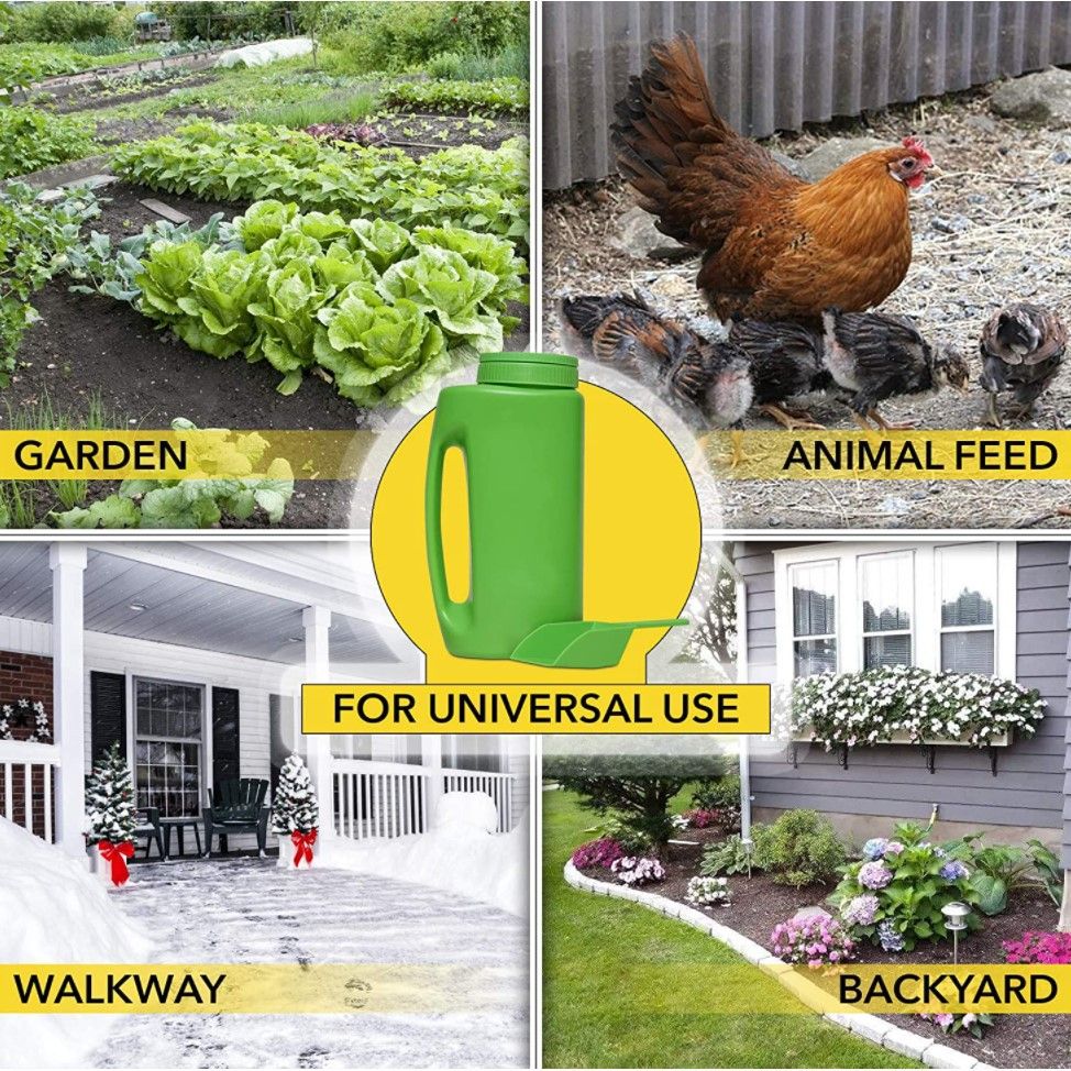 Spreader Shaker Salt Seed Spreader for Seeds 2L Ice Melt Tool Garden Fertilizer Plant Food Spreader Adjustable Handheld Lawn