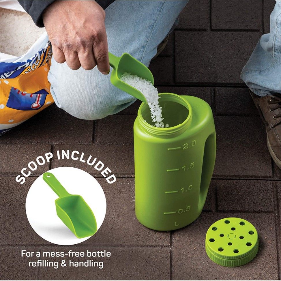 Spreader Shaker Salt Seed Spreader for Seeds 2L Ice Melt Tool Garden Fertilizer Plant Food Spreader Adjustable Handheld Lawn