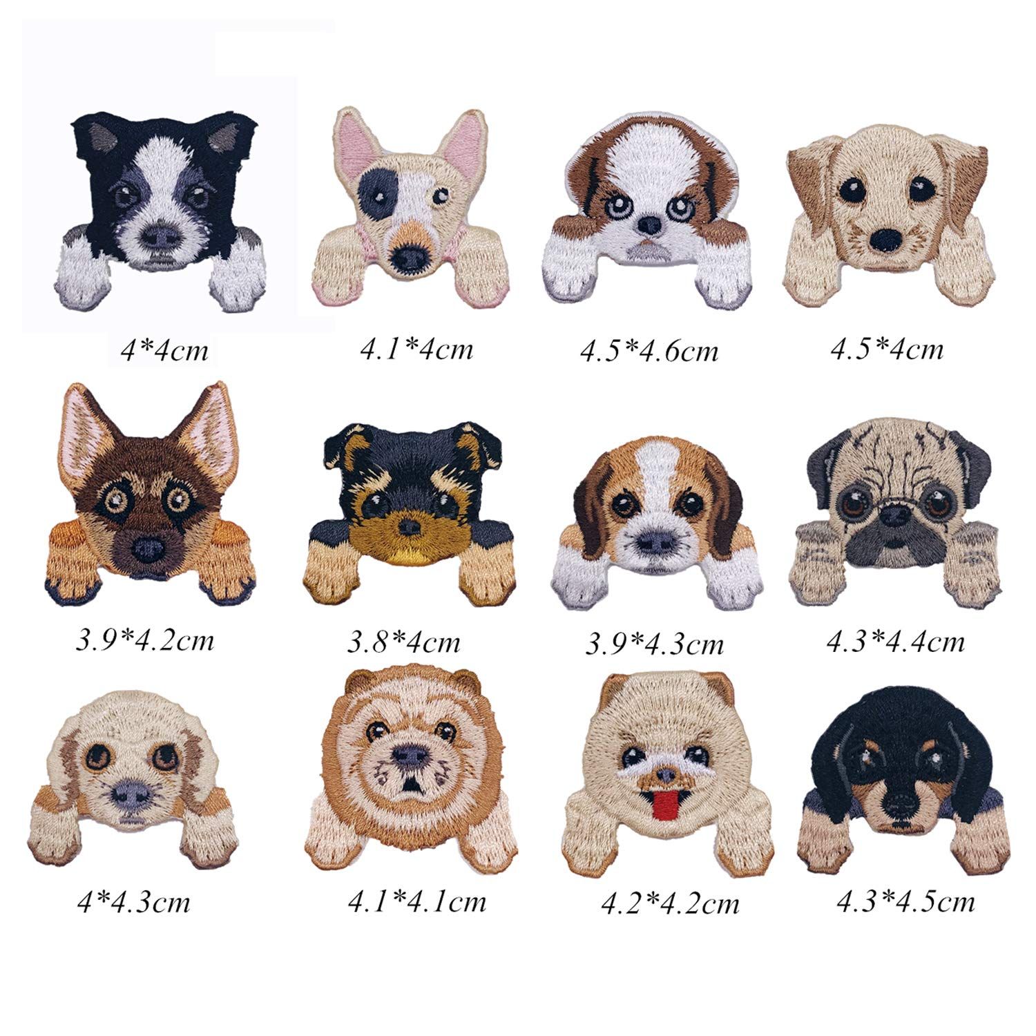 20 PCS Dog Patches Sew On Patches DIY Decoration or Repair, Embroidered Appliques for Clothing Backpacks Jeans T-Shirt Caps Shoes